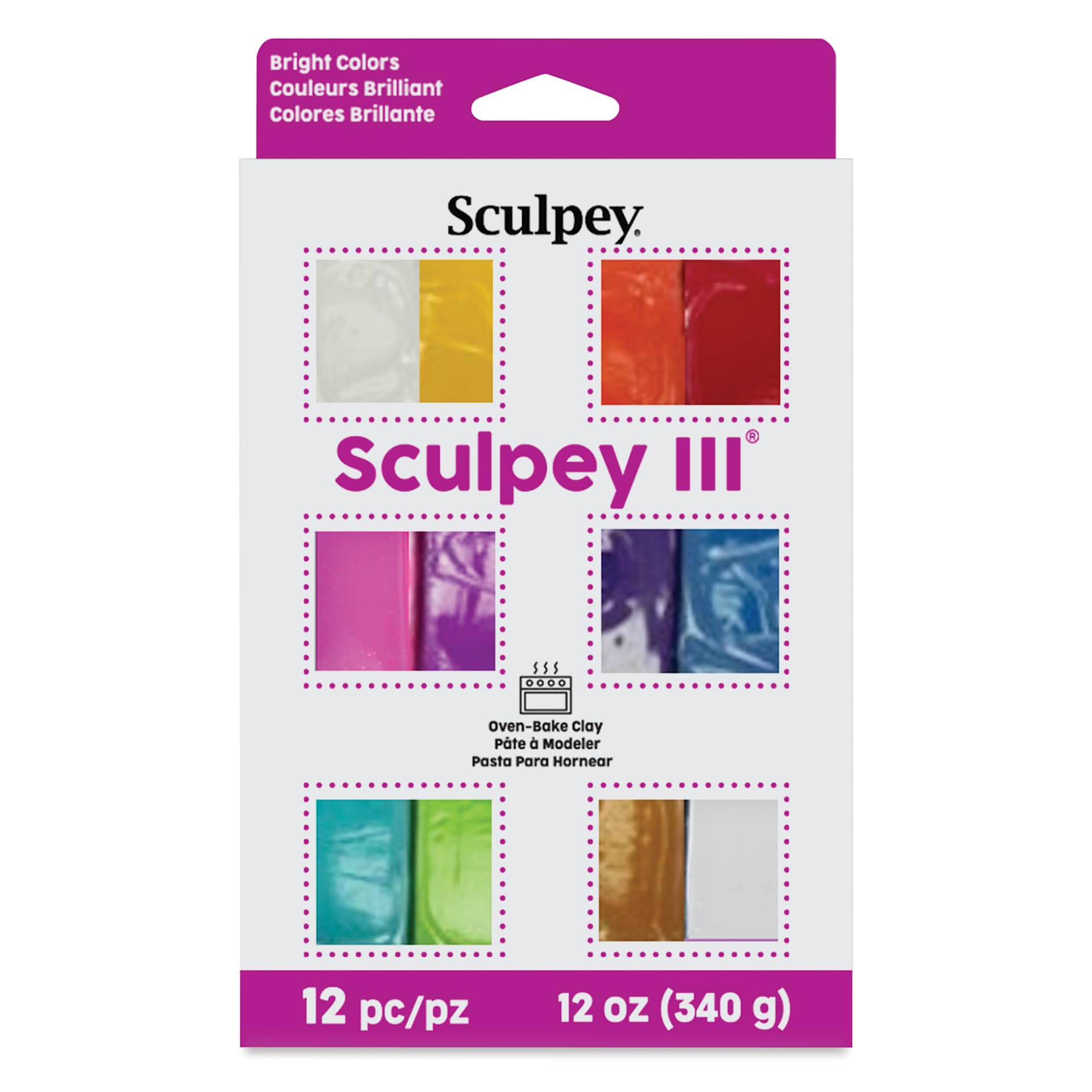 Sculpey III Set - Brights, Pkg of 12, 1 oz