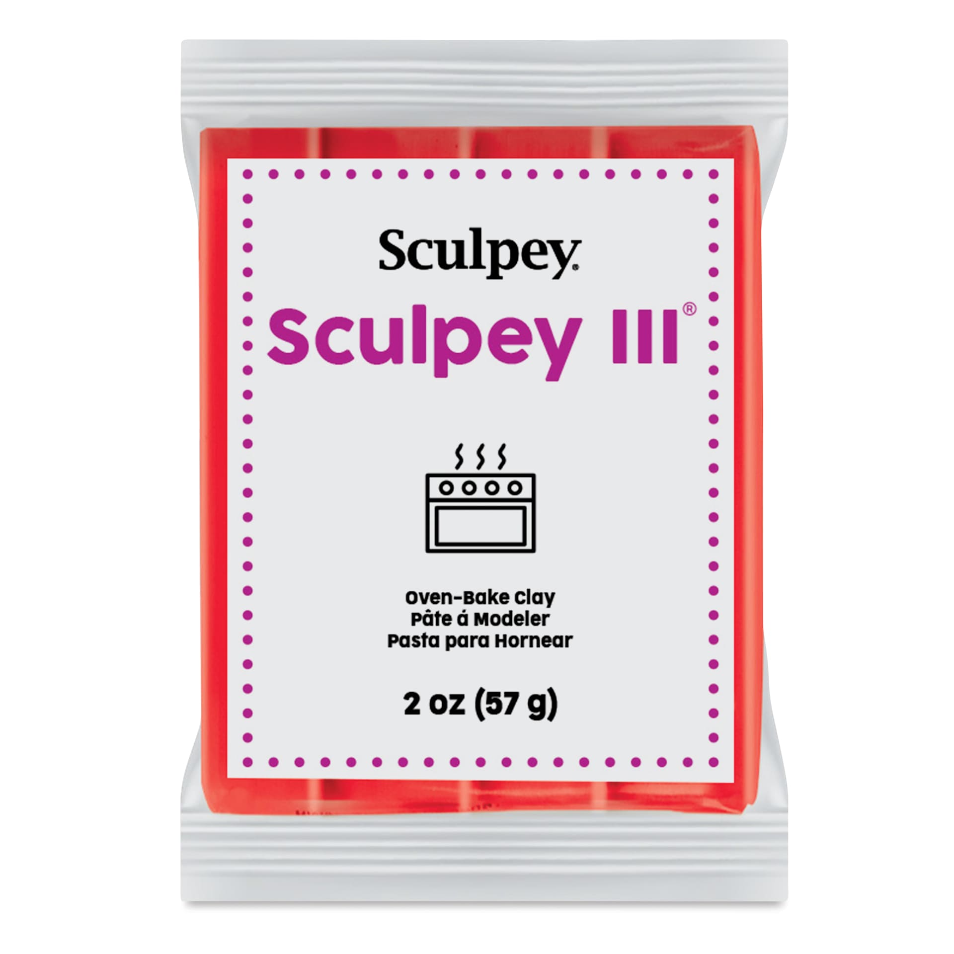 Sculpey III - 2 oz, Red Hot Red Sculpey III - 2 oz, Red Hot Red