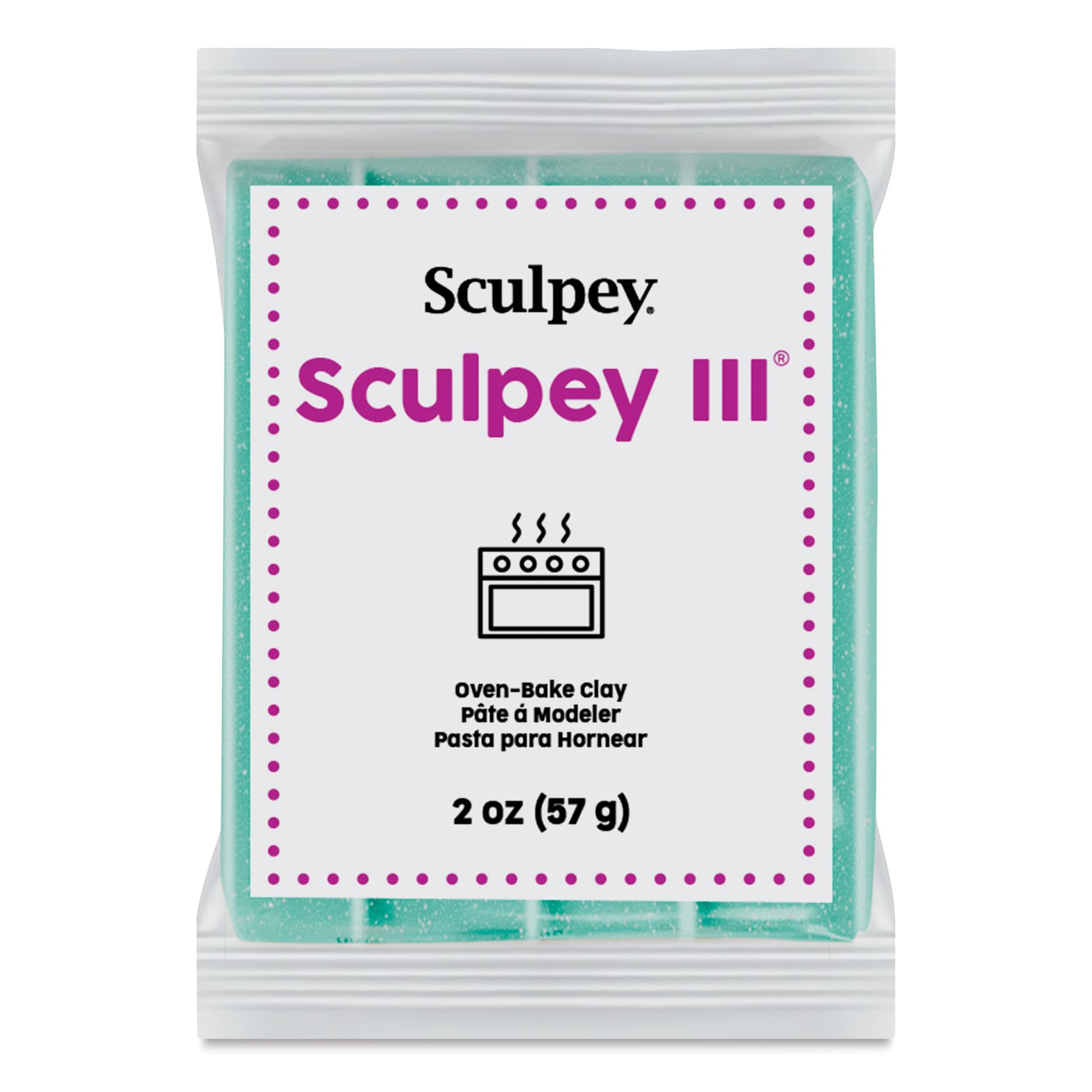 Sculpey III - Turquoise Glitter, 2 oz