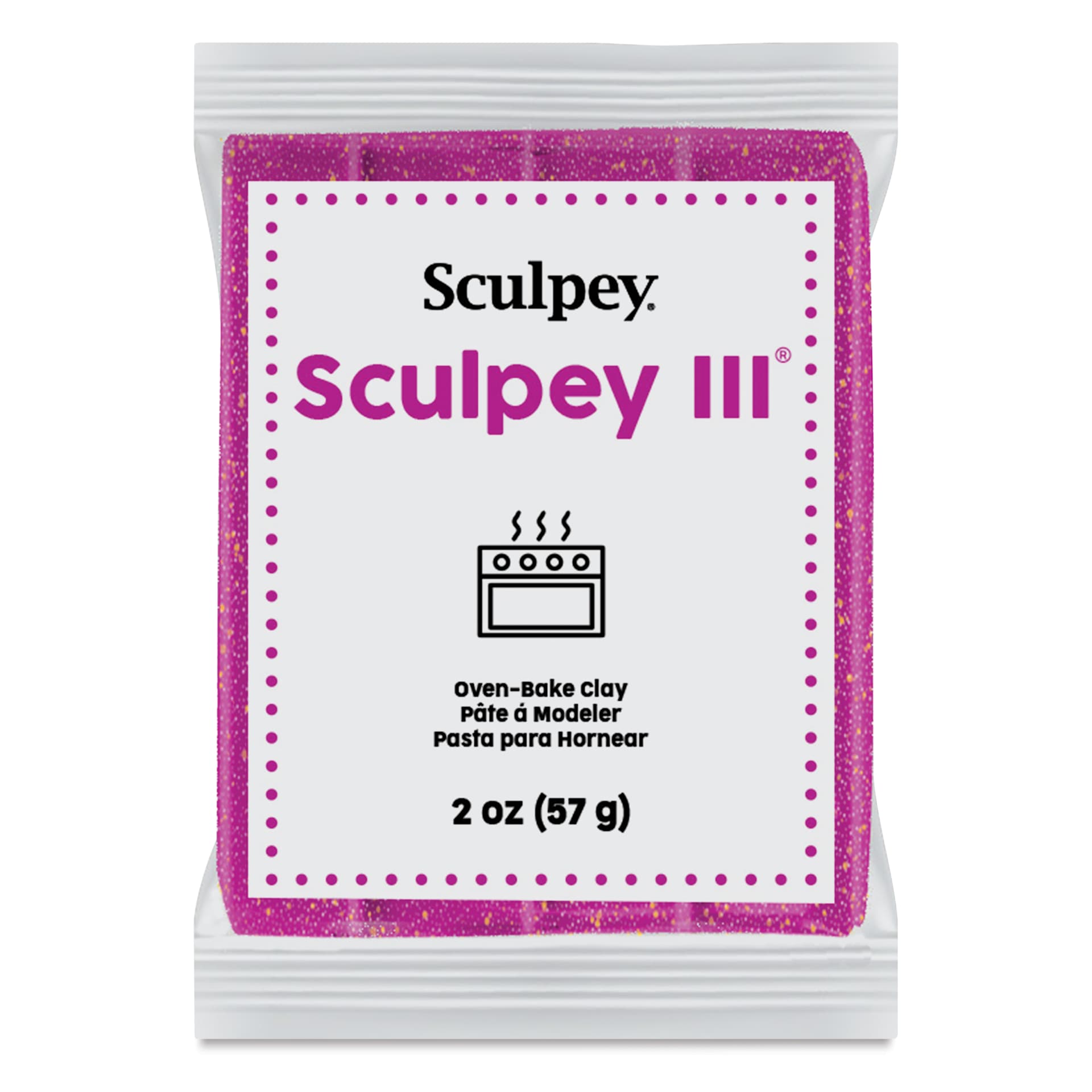 Sculpey III - Violet Glitter, 2 oz