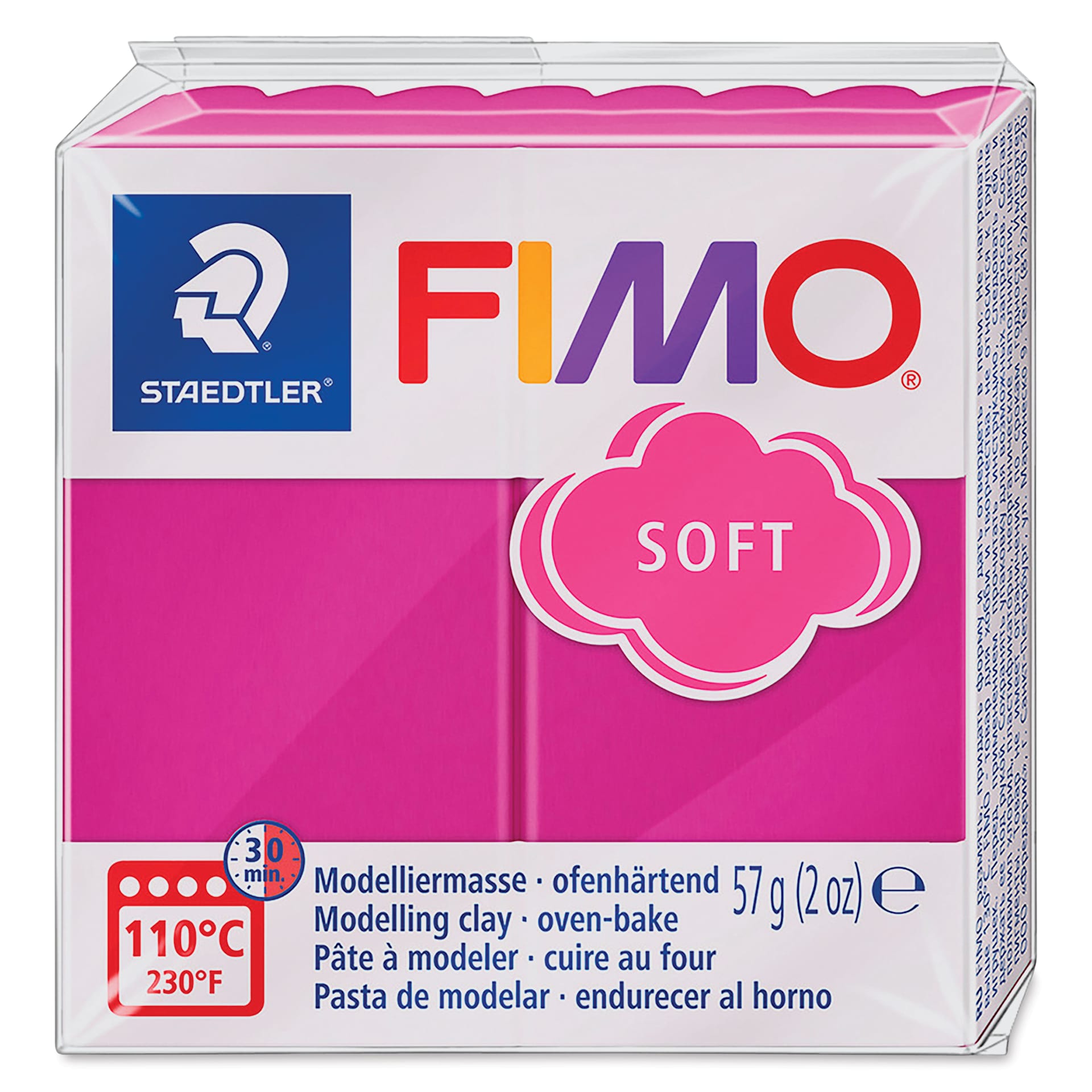 Staedtler Fimo Soft Polymer Clay - 2 oz, Raspberry, packaging