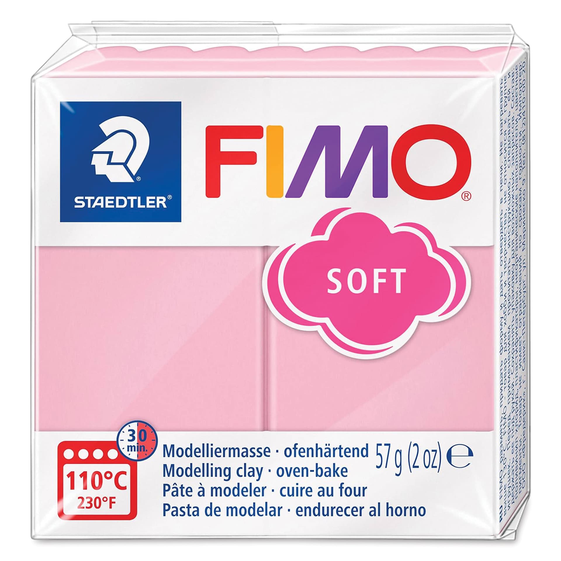 Staedtler Fimo Soft Polymer Clay - 2 oz, Soft Strawberry Cream - front of packaging