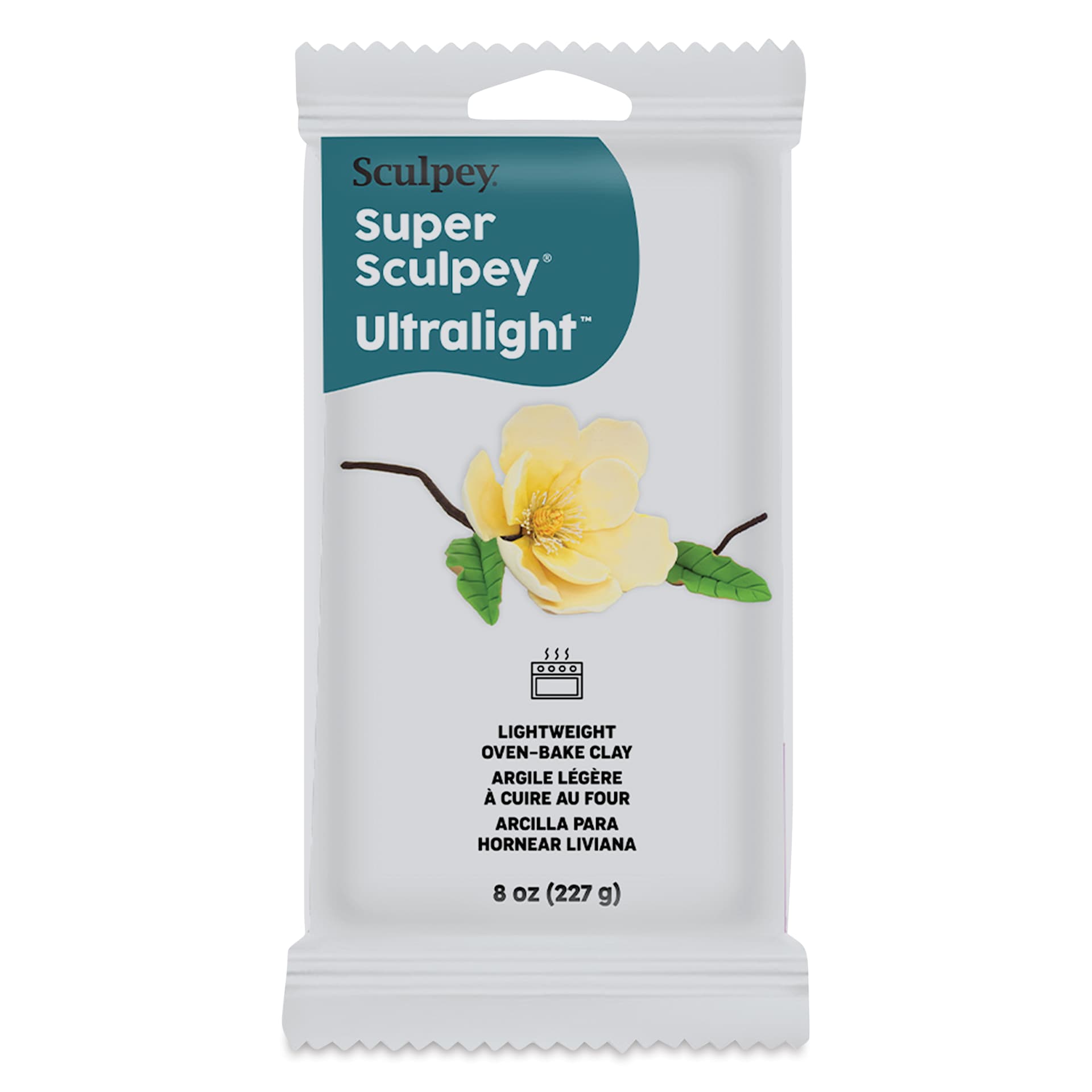 Sculpey UltraLight Clay - 8 oz, White front of packaging Sculpey UltraLight Clay - 8 oz, White front of packaging