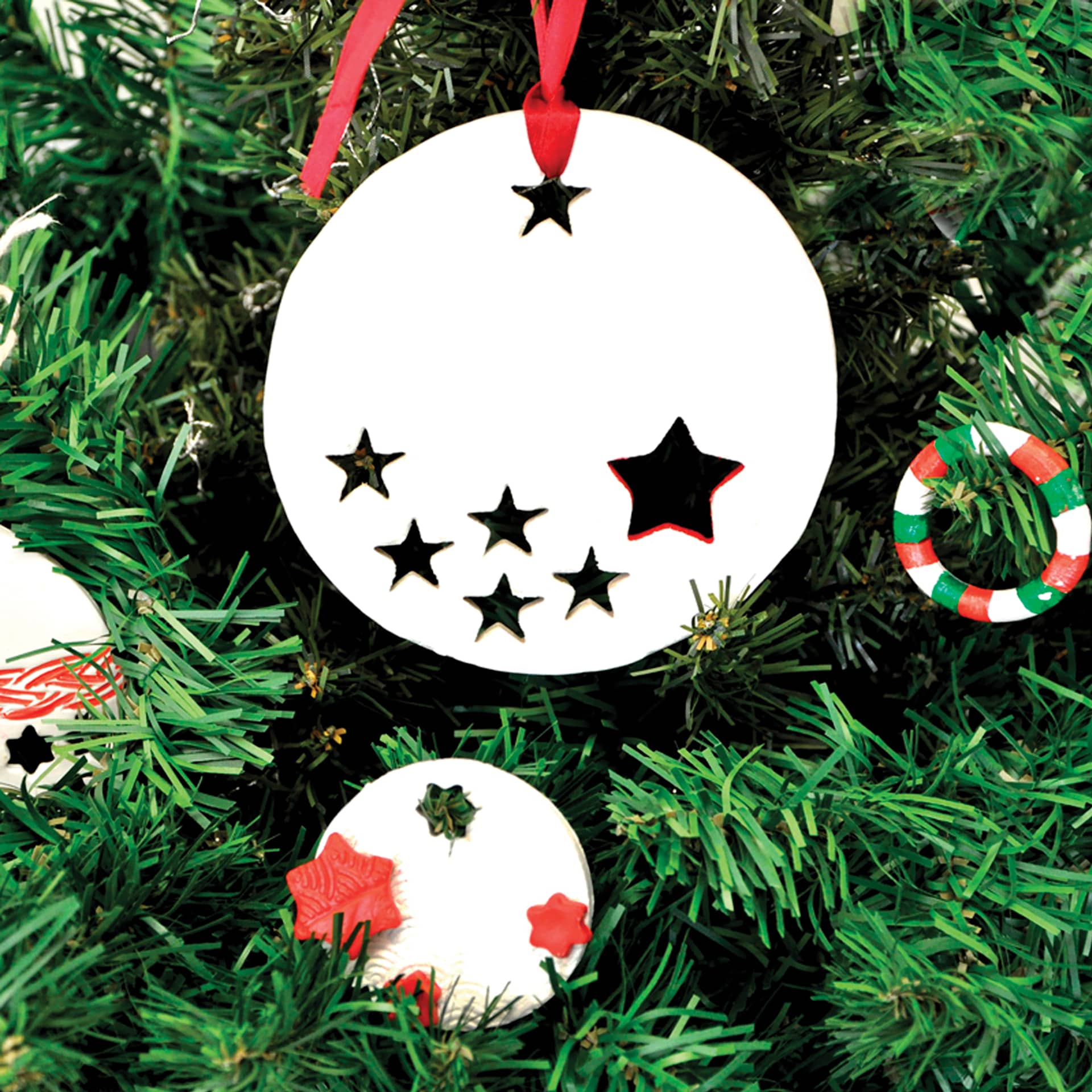 Sio-2 Plus Clay - 2.2 lb, Extra White - finished Christmas ornament examples