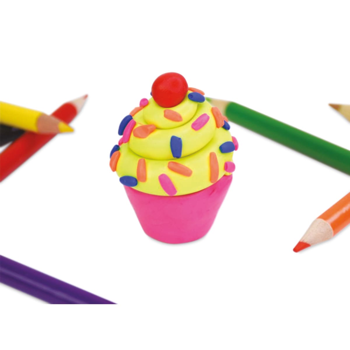 Sculpey Non-Dry Modeling Clay - Pkg of 20, 0.8 lb, Assorted Colors finished cupcake model example
