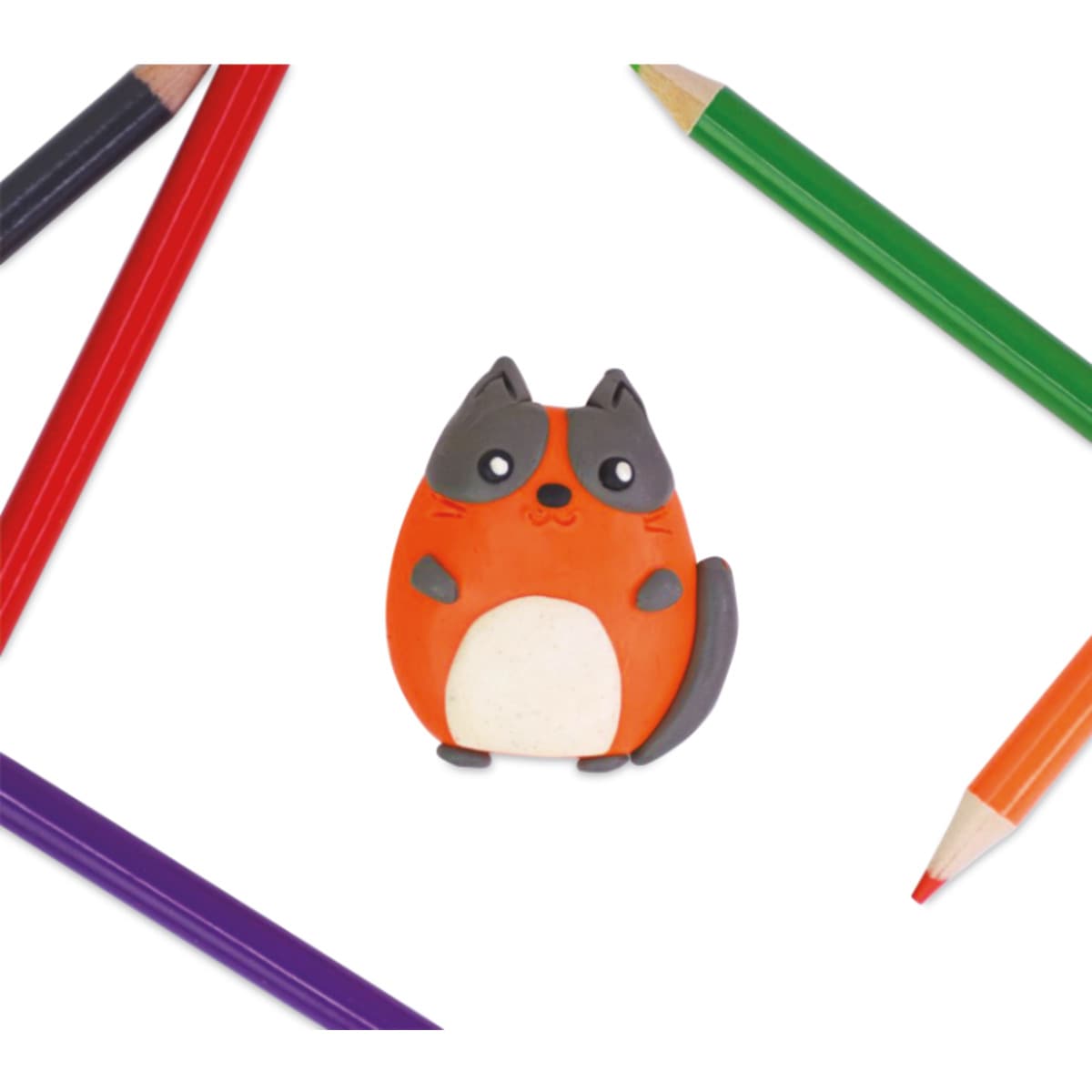 Sculpey Non-Dry Modeling Clay - Pkg of 20, 0.8 lb, Assorted Colors finished red panda model example