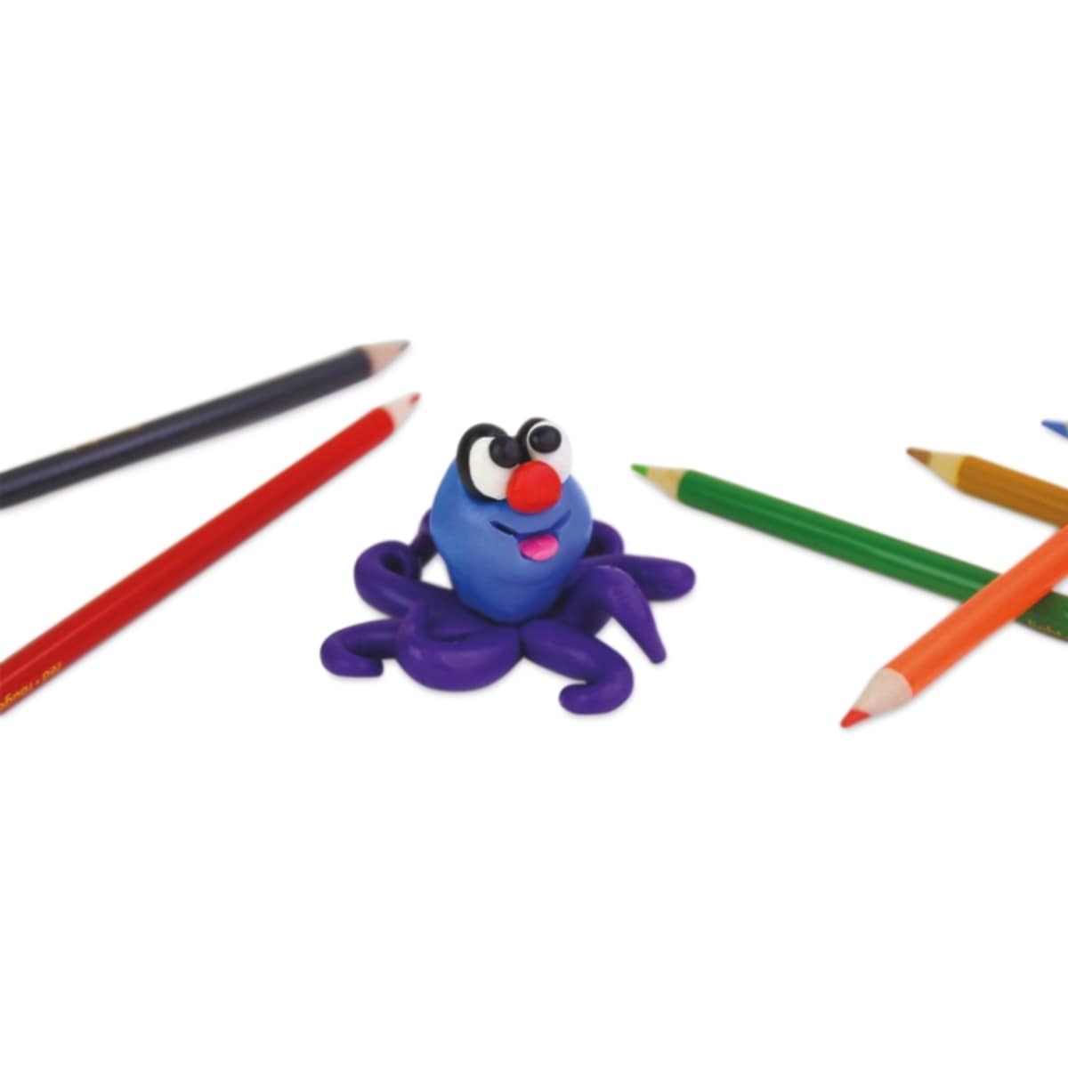 Sculpey Non-Dry Modeling Clay - Pkg of 20, 0.8 lb, Assorted Colors finished octopus model example