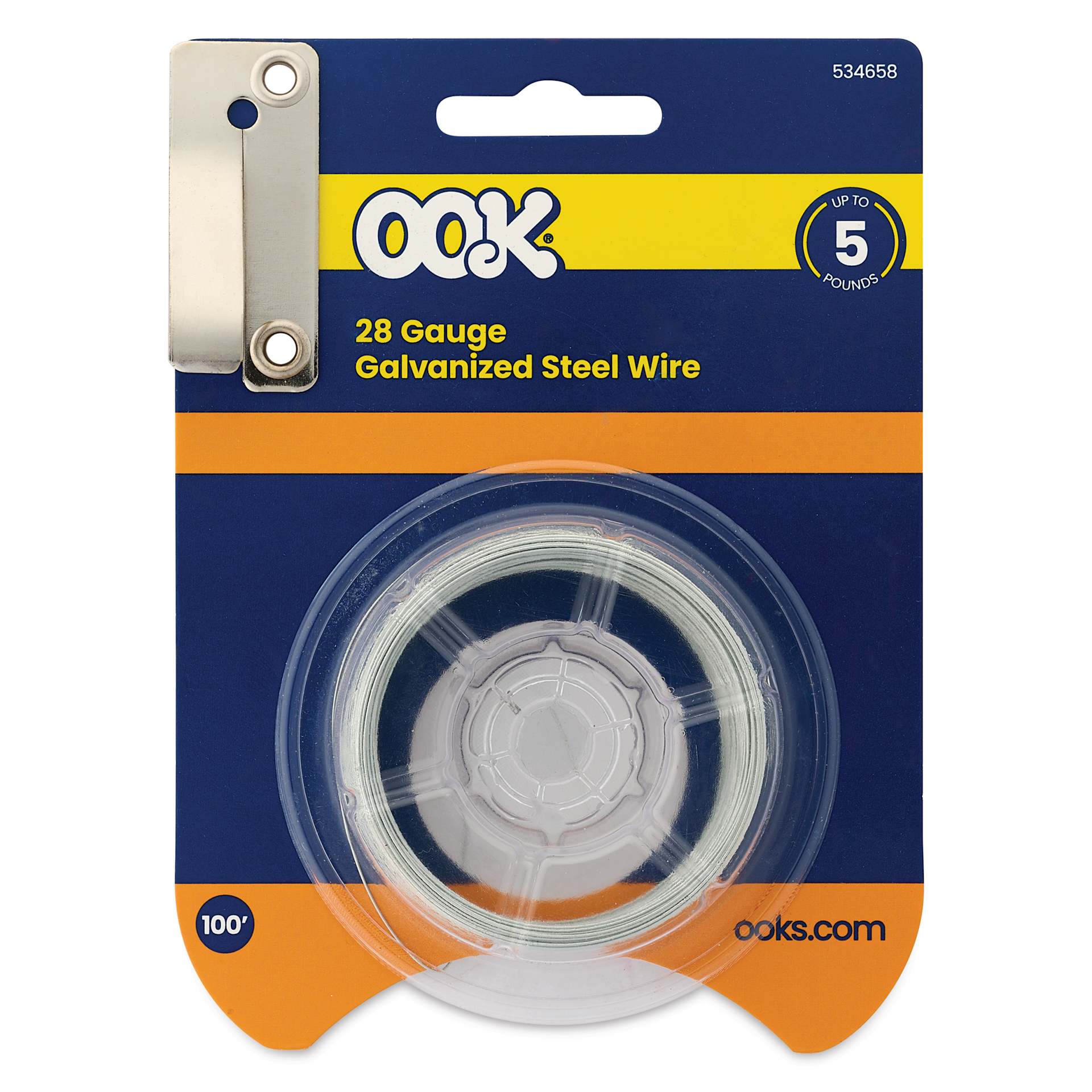 OOK Steel Specialty Wire - 28 Gauge, 100 ft, front of packaging