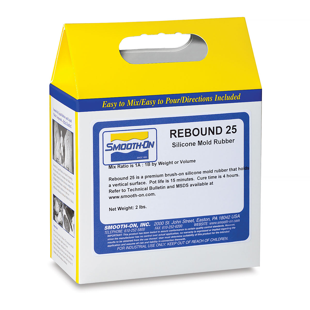 Smooth-On Rebound 25 Silicone Rubber - 2 Jars, shown in the box