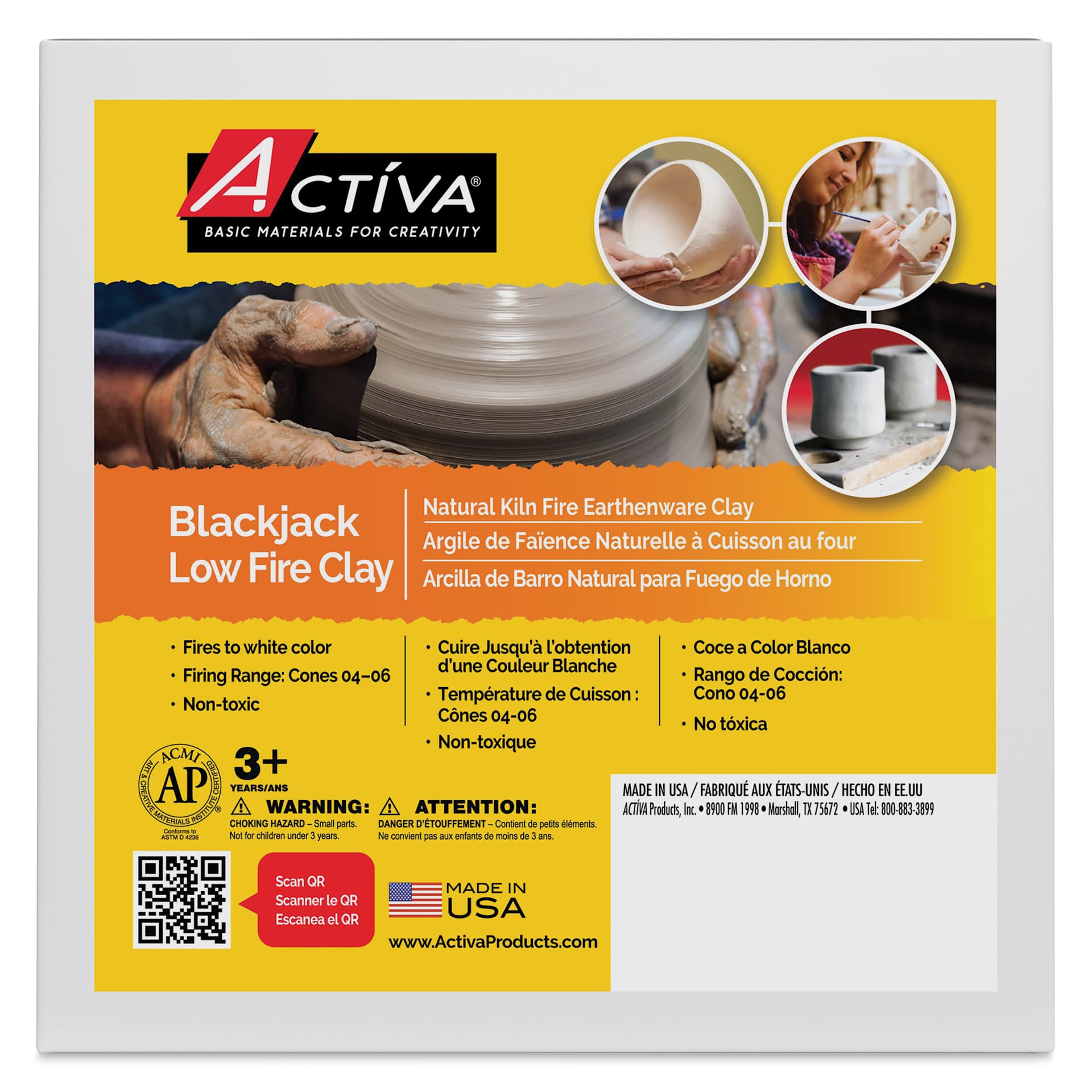 Activa Blackjack Earthenware Clay - 5 lb, packaging
