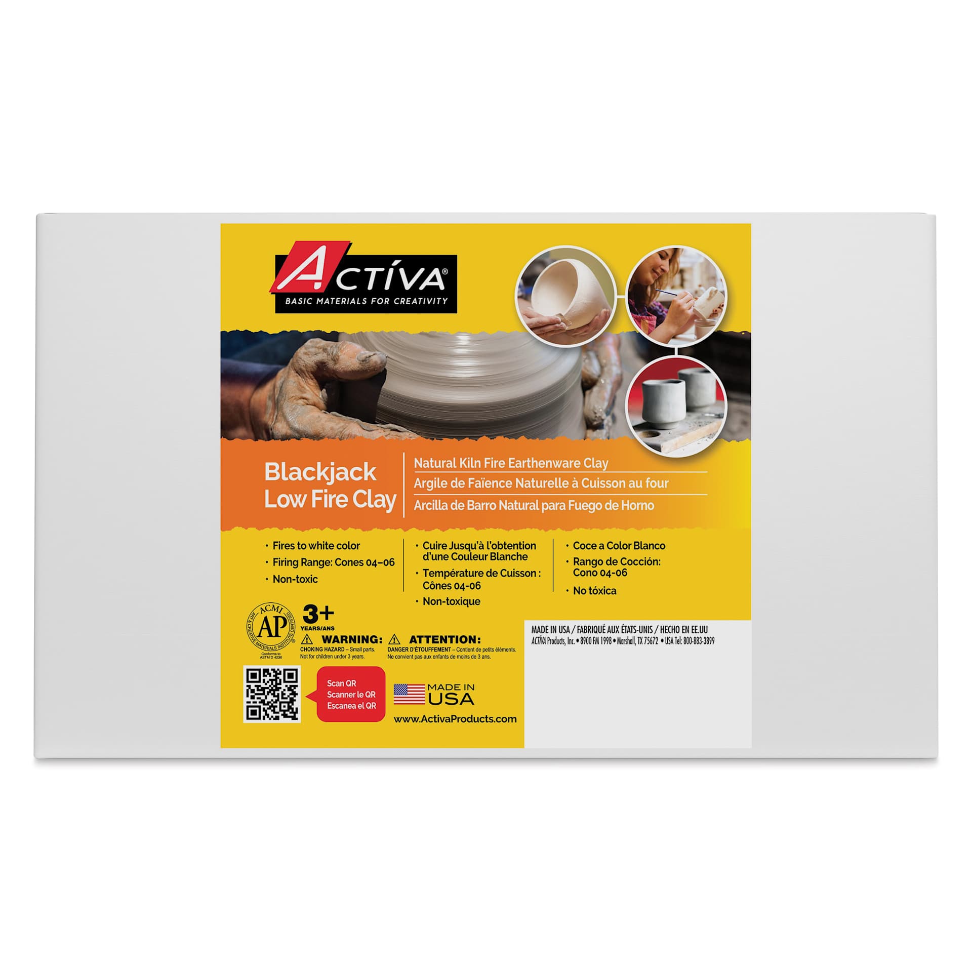 Activa Blackjack Earthenware Clay - 50 lb, packaging