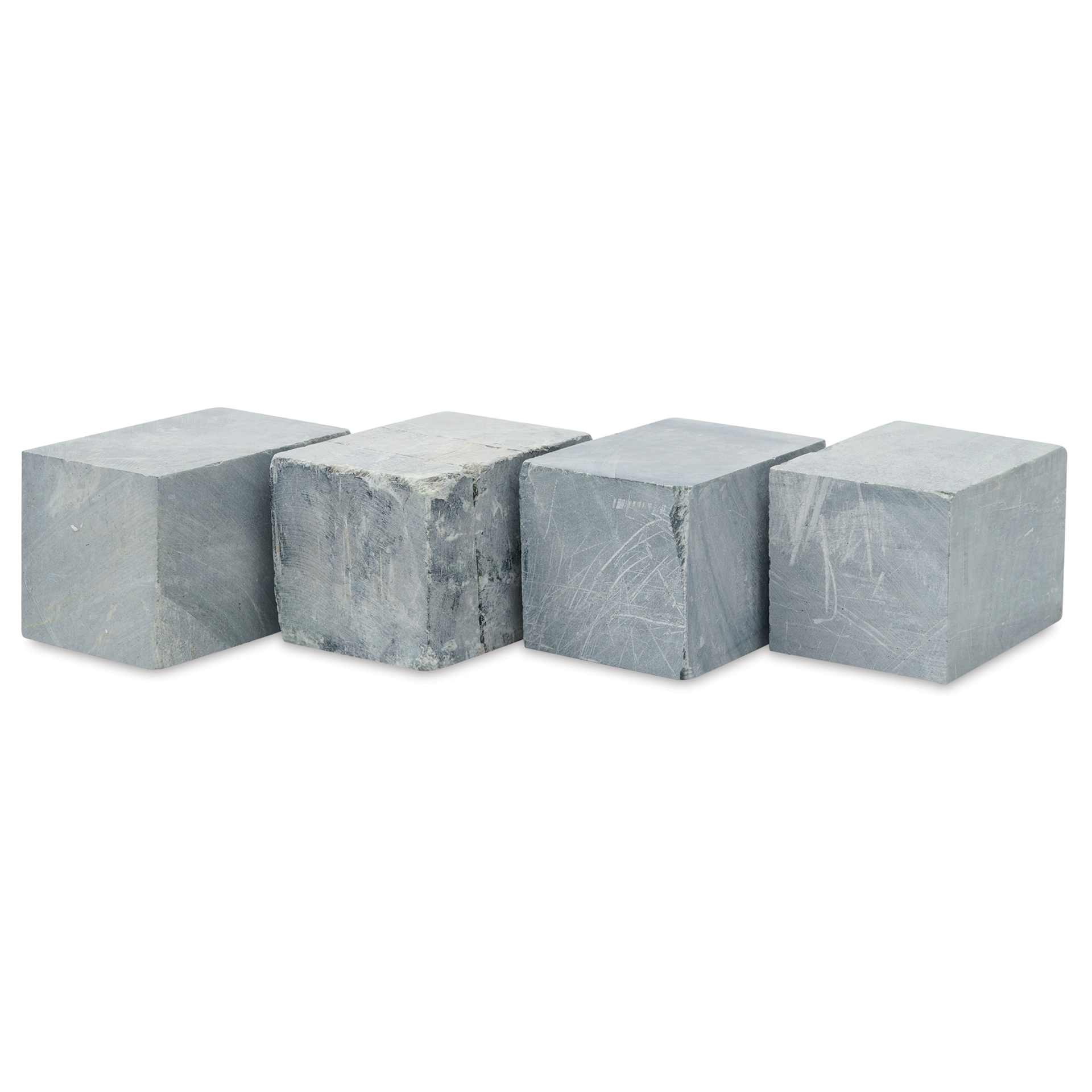 Gian Carlo Stoneworks Green Indian Soapstone Block - 4 lb, 4-1/2" x 3" x 3", Pkg of 4, horizontal