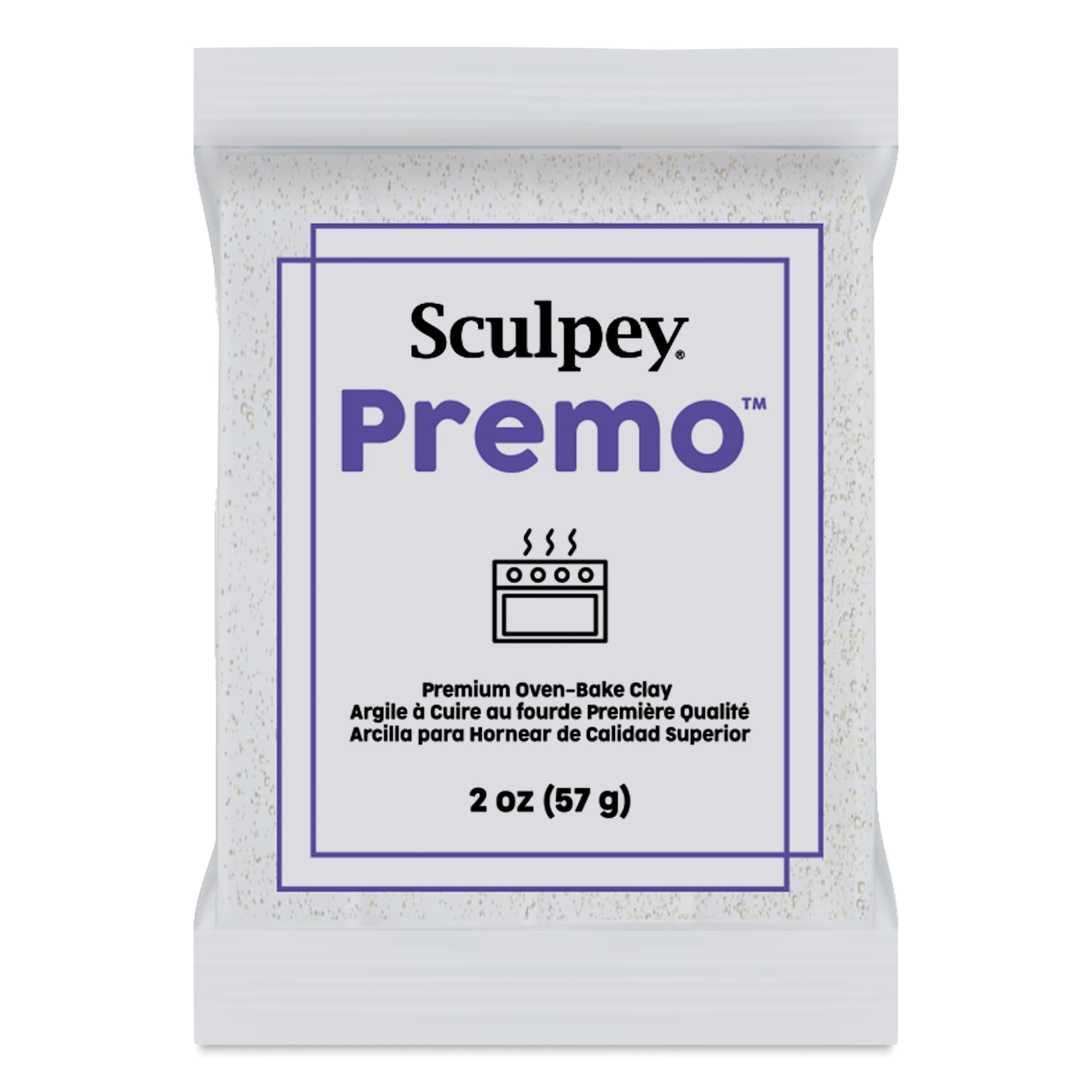 Sculpey Premo - 2 oz, Frost White, Glitter