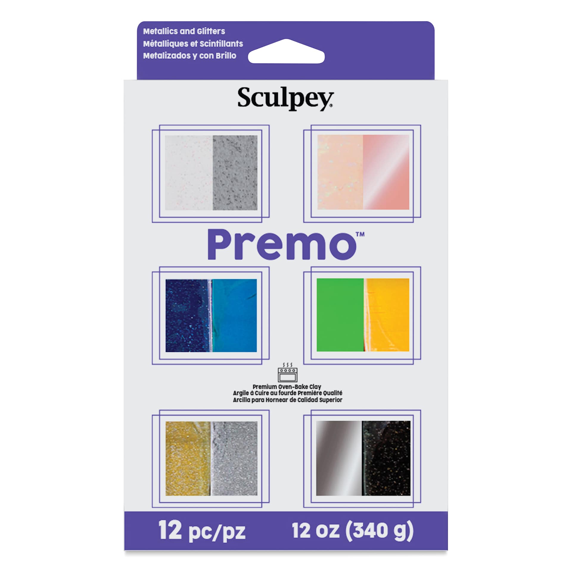 Sculpey Premo - Mixed Effects, Set of 12, 1 oz front of packaging
