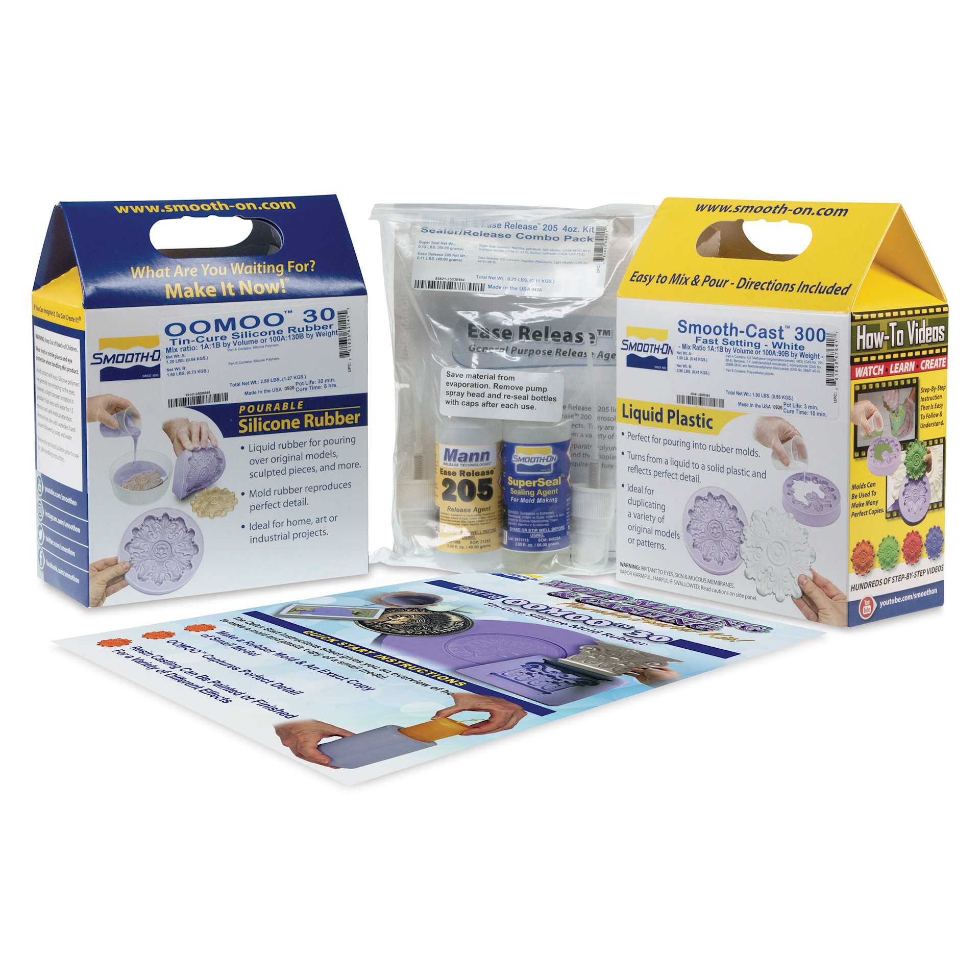 Smooth-On Pourable Silicone Starter Kit contents