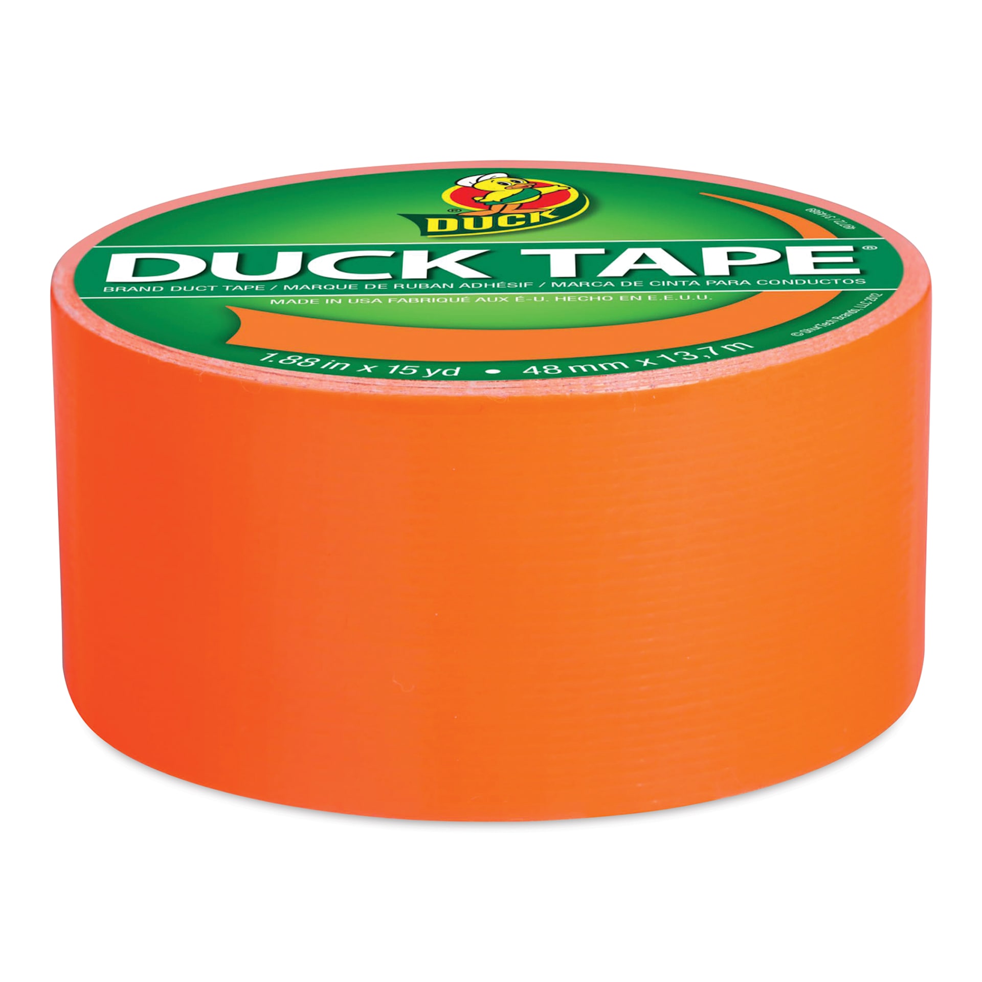 ShurTech Color Duck Tape - 1.88" x 15 yds, Neon Orange side of roll