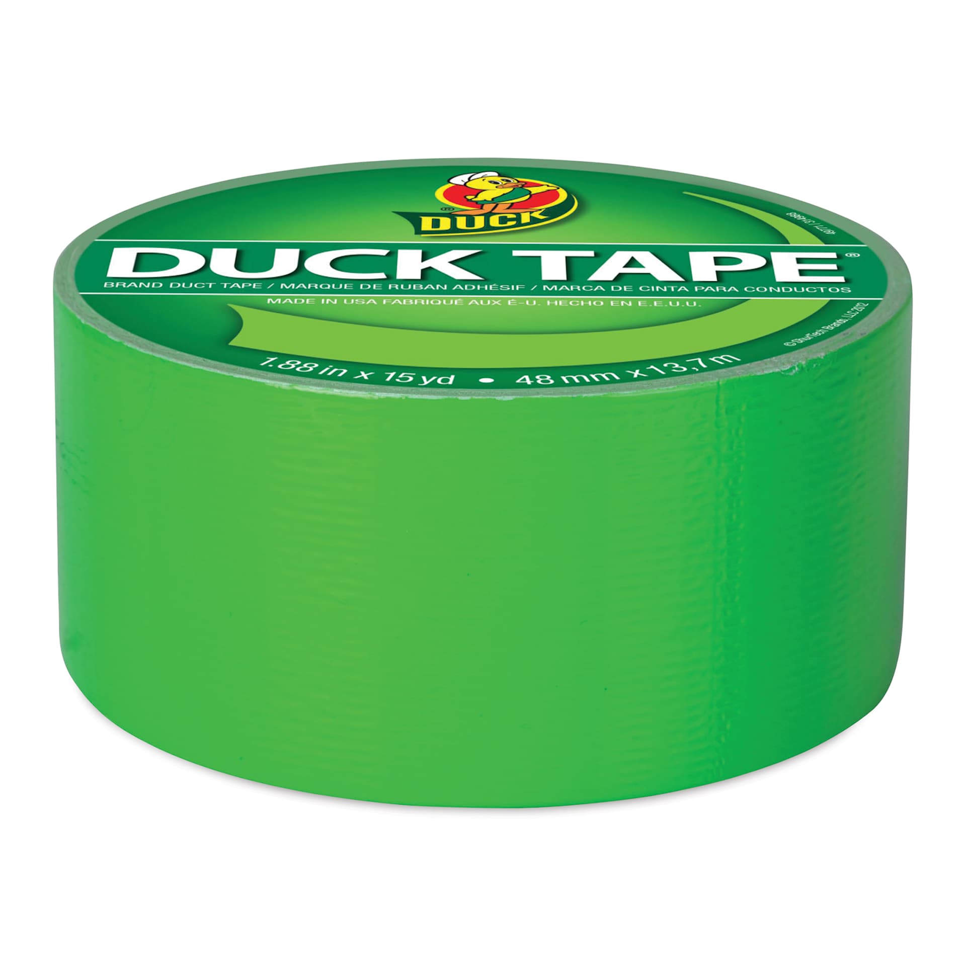 ShurTech Color Duck Tape - 1.88" x 15 yds, Neon Green side of roll