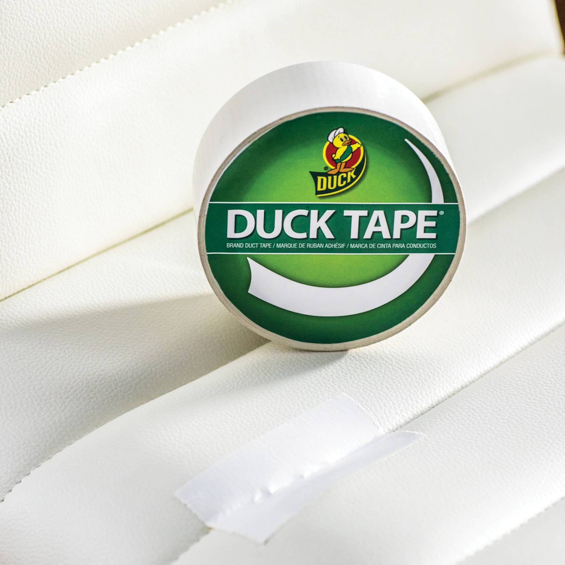 ShurTech Color Duck Tape - 1.88" x 20 yds, White roll on leather