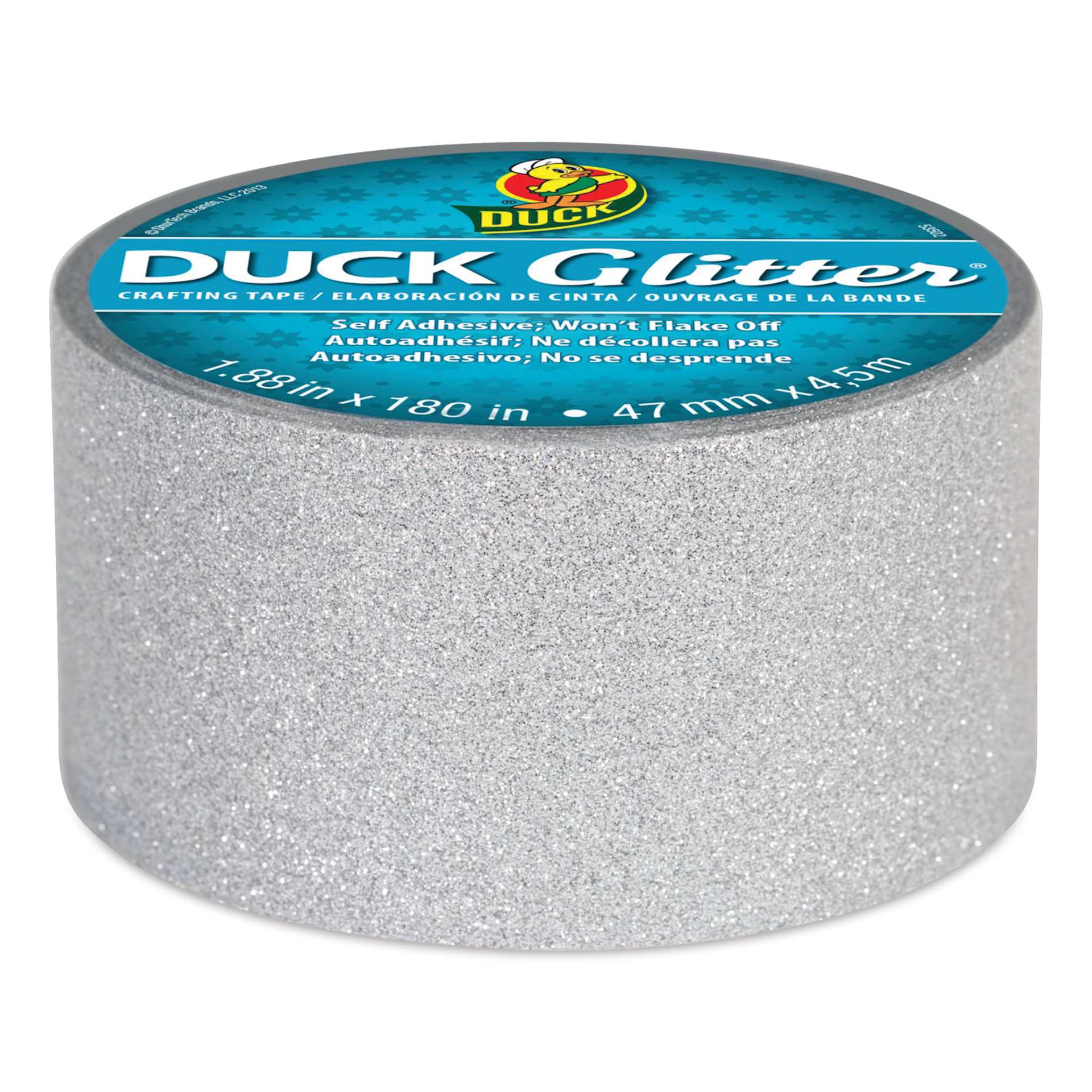 Duck Glitter Tape - 1.88" x 5 yds, Silver Glitter