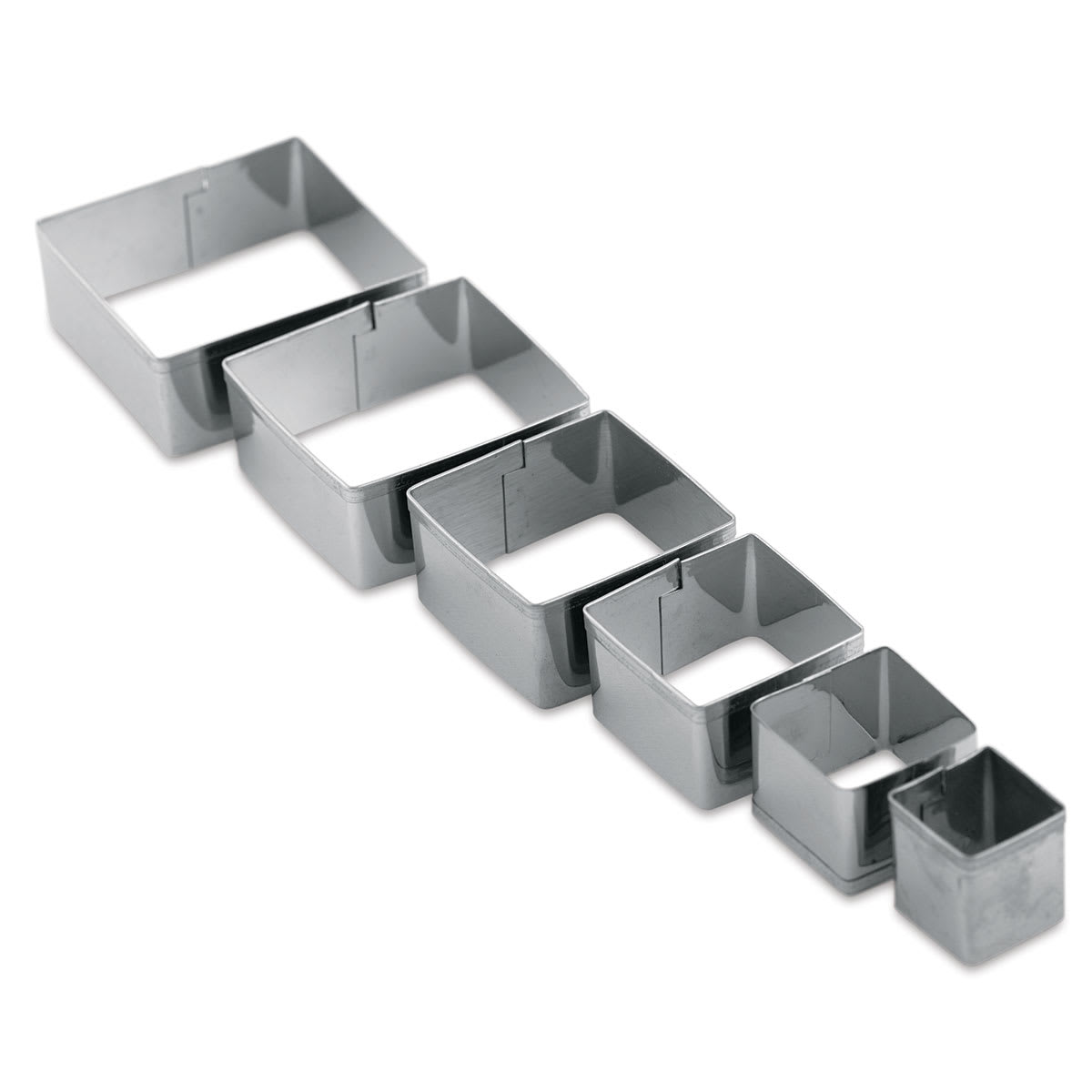 Sculpey Metal Clay Cutters - Set of 6 Graduated Squares shown