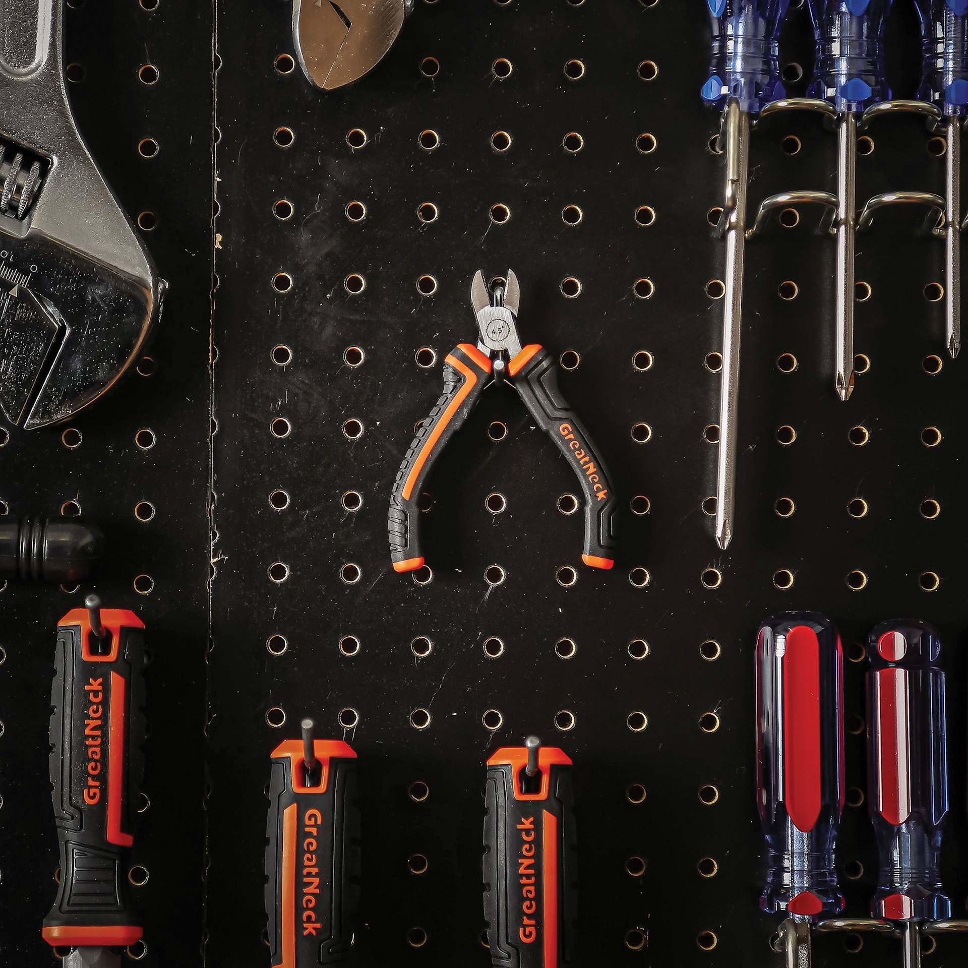 GreatNeck Diagonal Hobby Pliers - on pegboard
