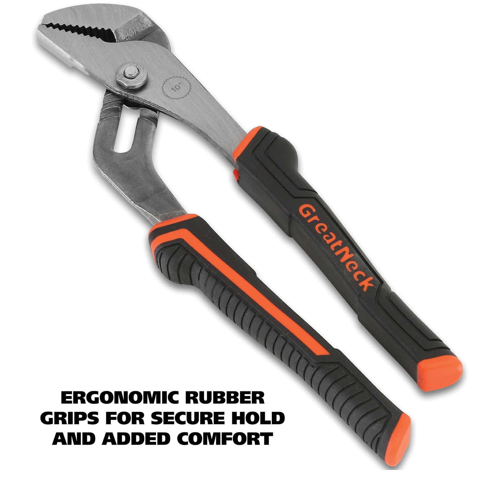 GreatNeck Groove Joint Pliers - ergonomic rubber grips