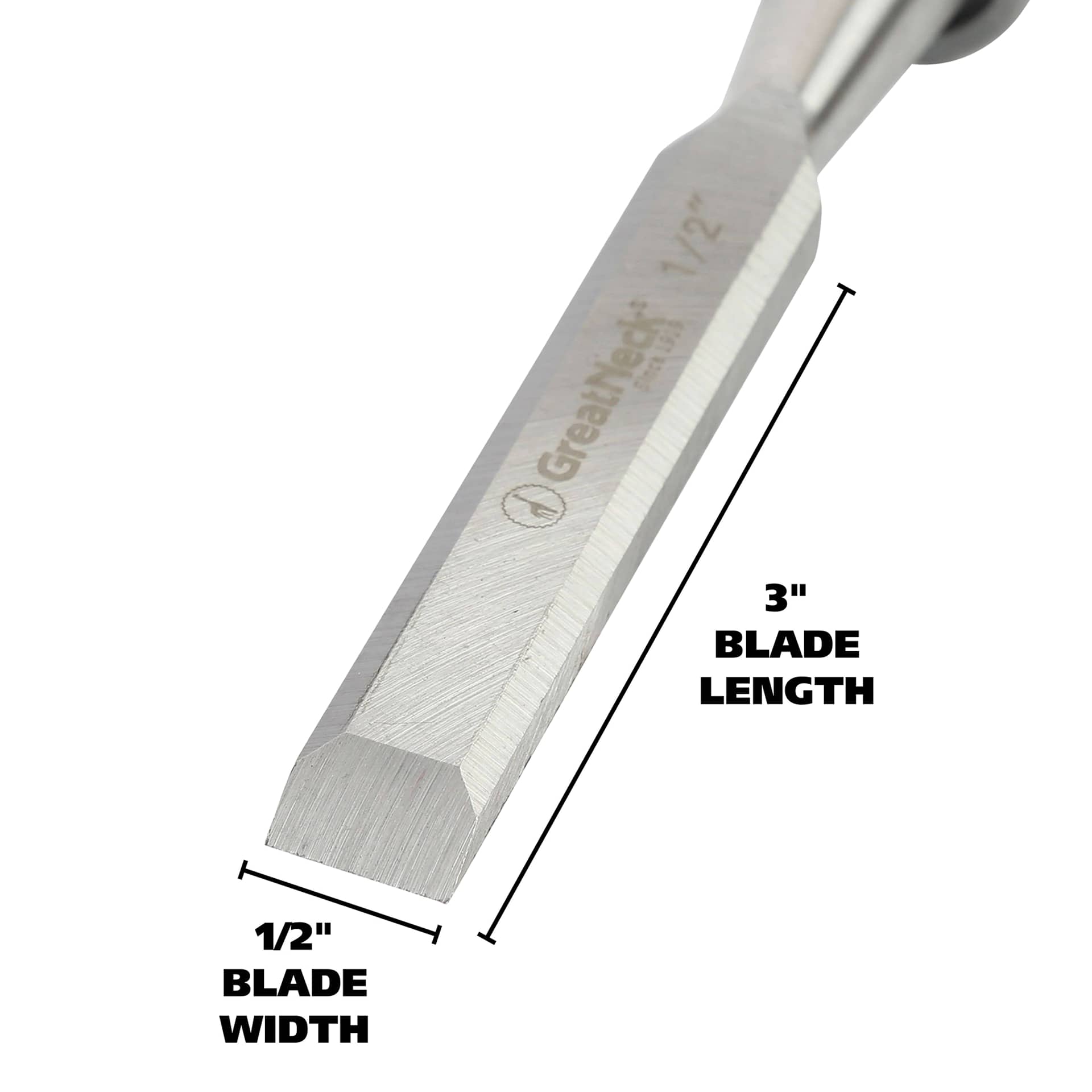 GreatNeck Wood Chisel - 1/2" - blade dimensions