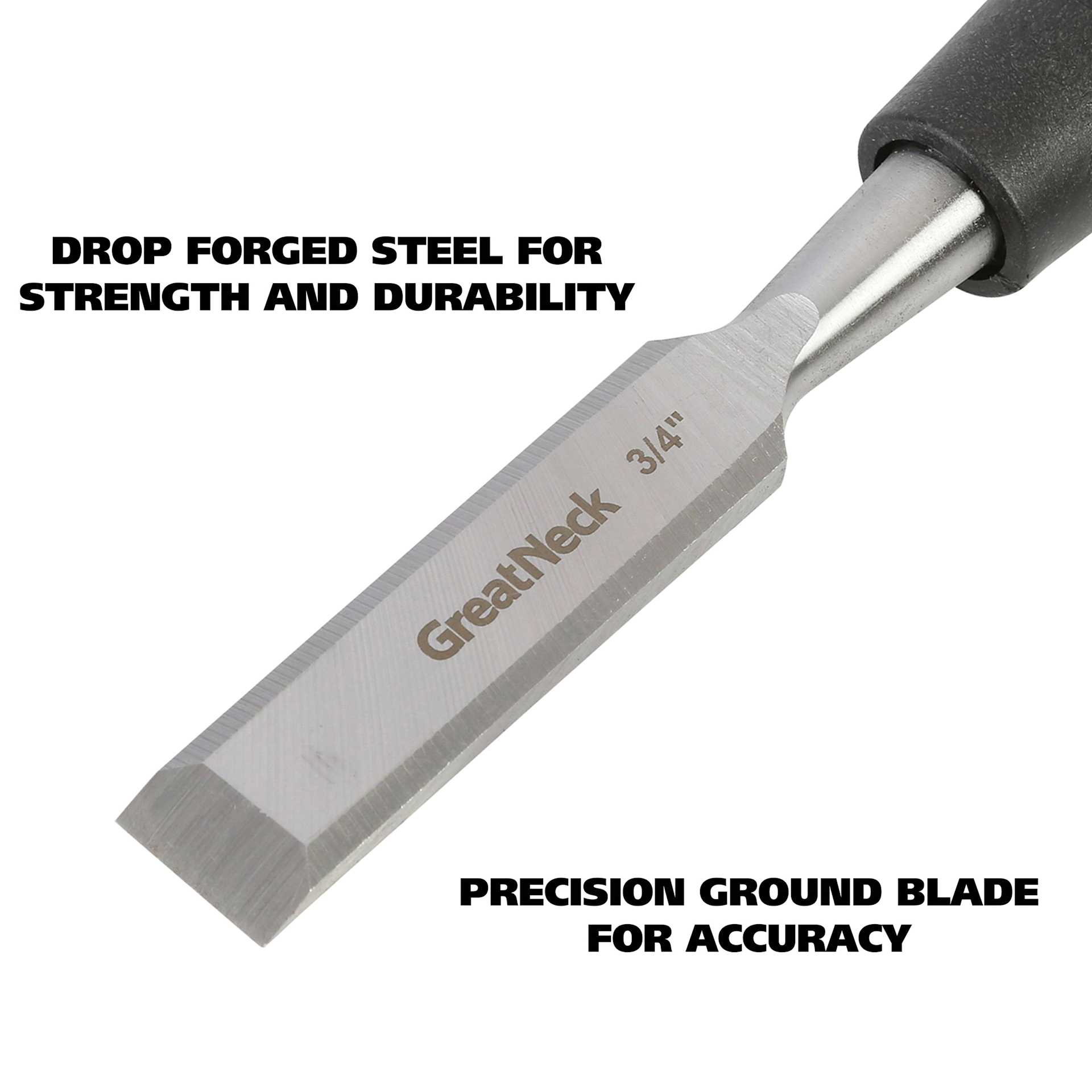 GreatNeck Wood Chisel - 3/4" - precision ground blade made of drop forged steel