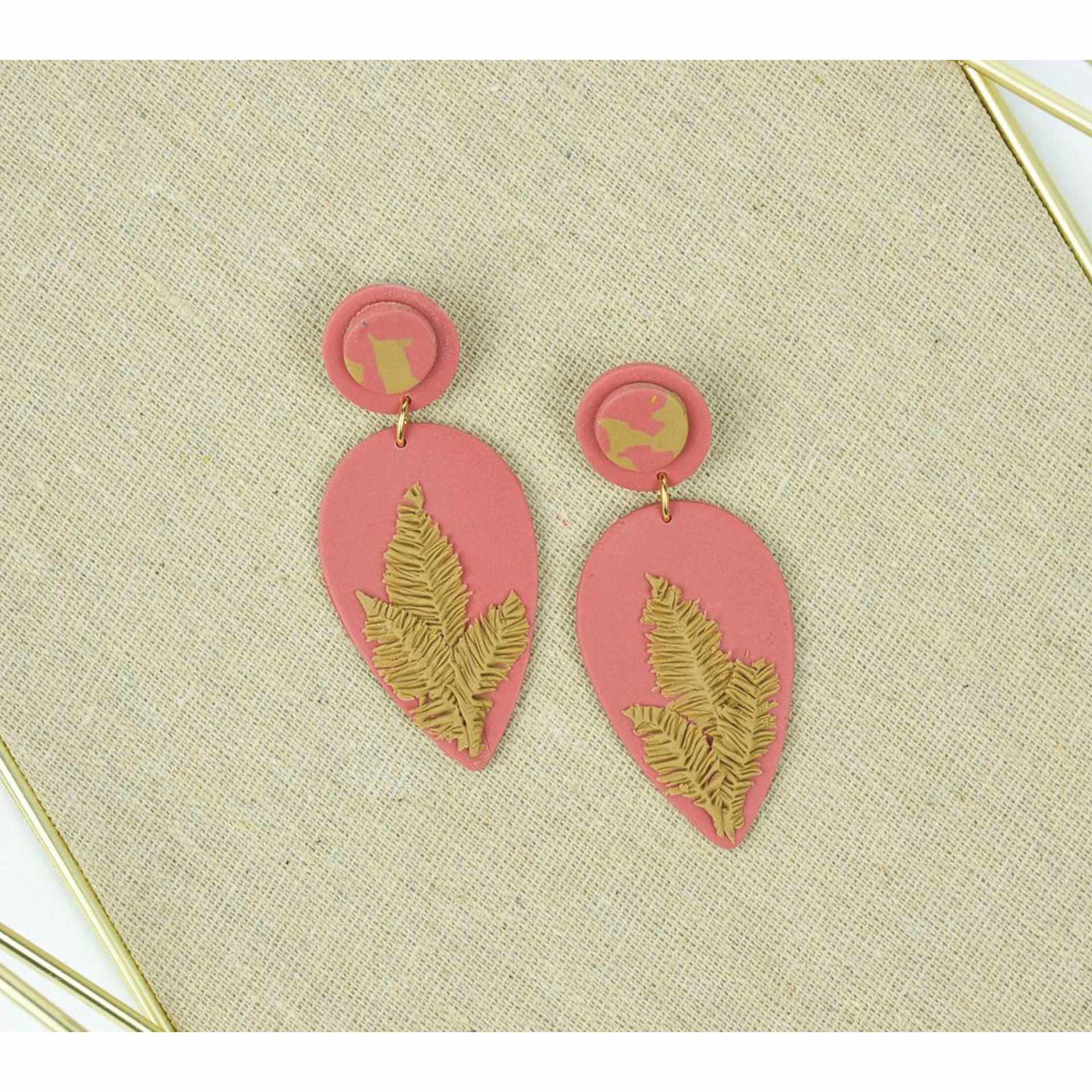 Sculpey Souffle - Sedona, 1.7 oz Bar finished inverted drop shape earrings