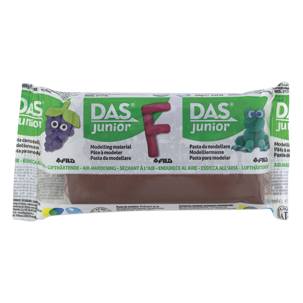 DAS Junior Air-Dry Clay - Front view of package of Brown clay