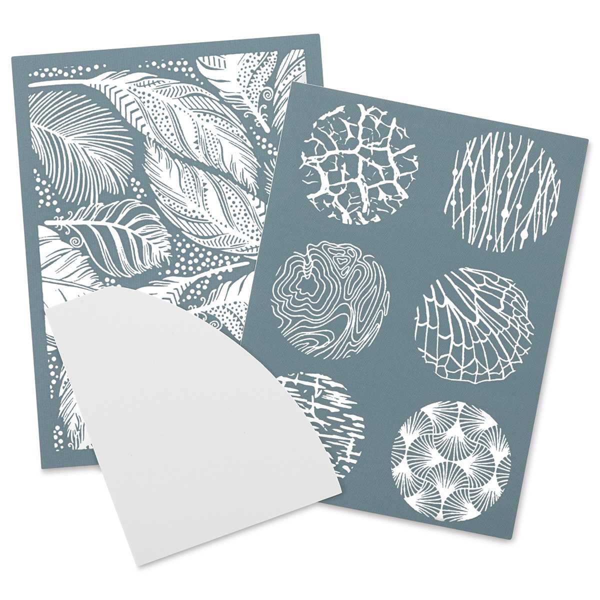 Sculpey Silk Screen - Nature screens shown with included Squeegee