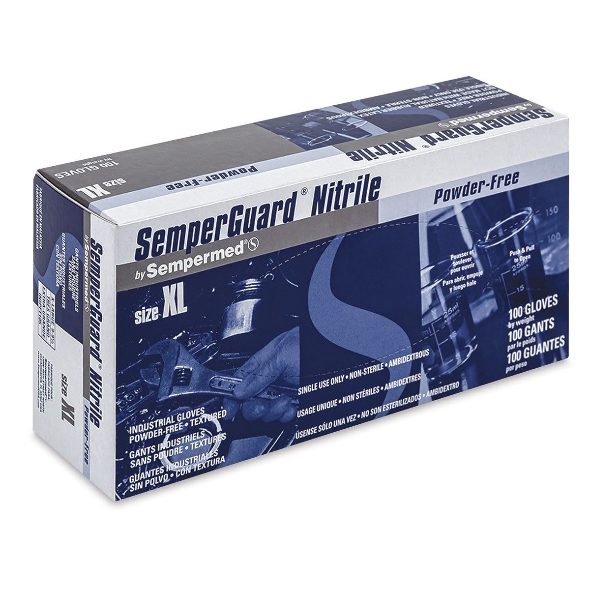 Glove Pack - X-Large, Nitrile, Powder-Free, Pkg of 100 - box standing upright