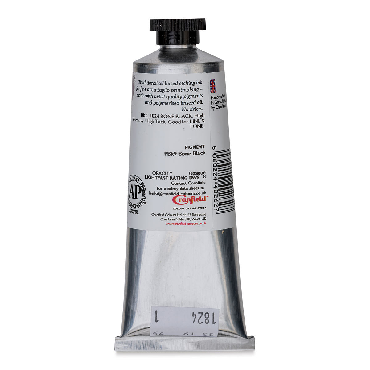 Cranfield Traditional Etching Ink - Bone Black, 75 ml - back