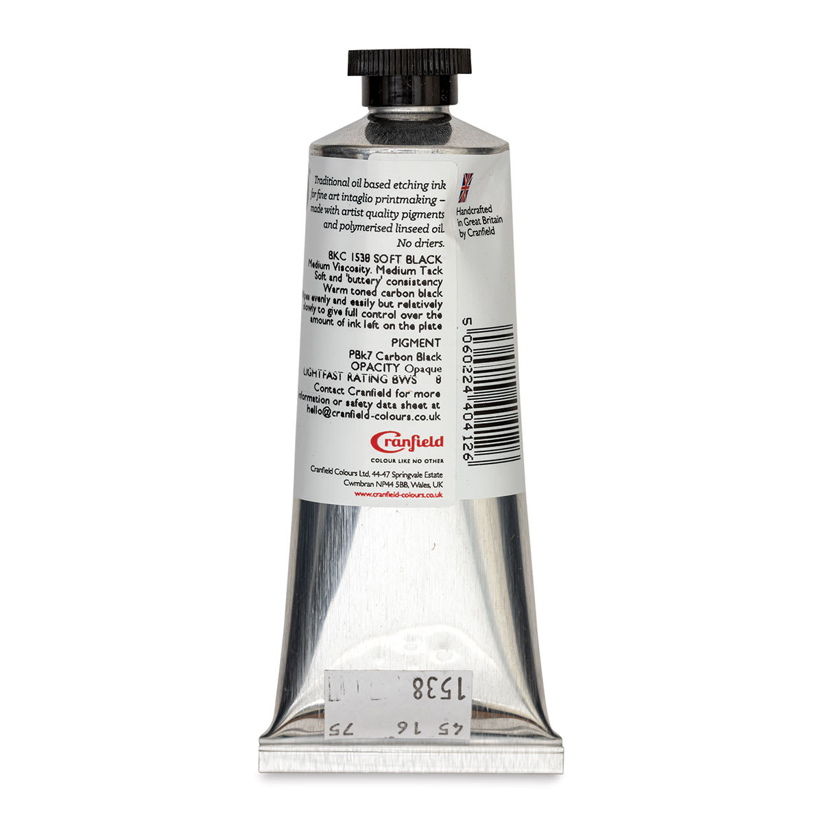Cranfield Traditional Etching Ink - Soft Black, 75 ml - back