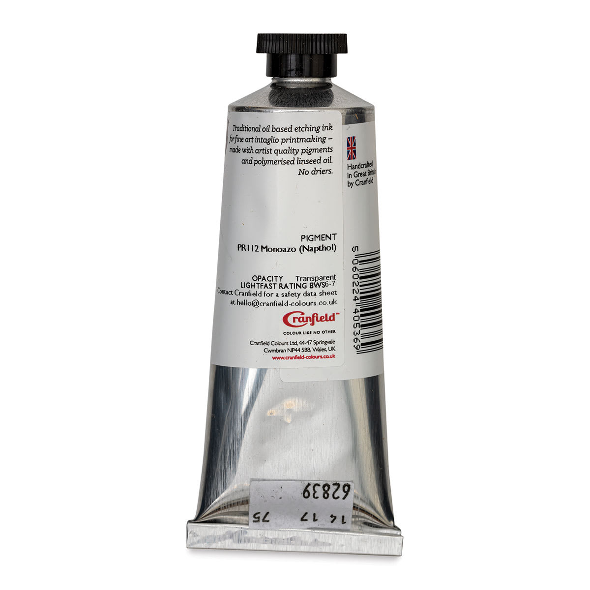 Cranfield Traditional Etching Ink - Scarlet, 75 ml - back