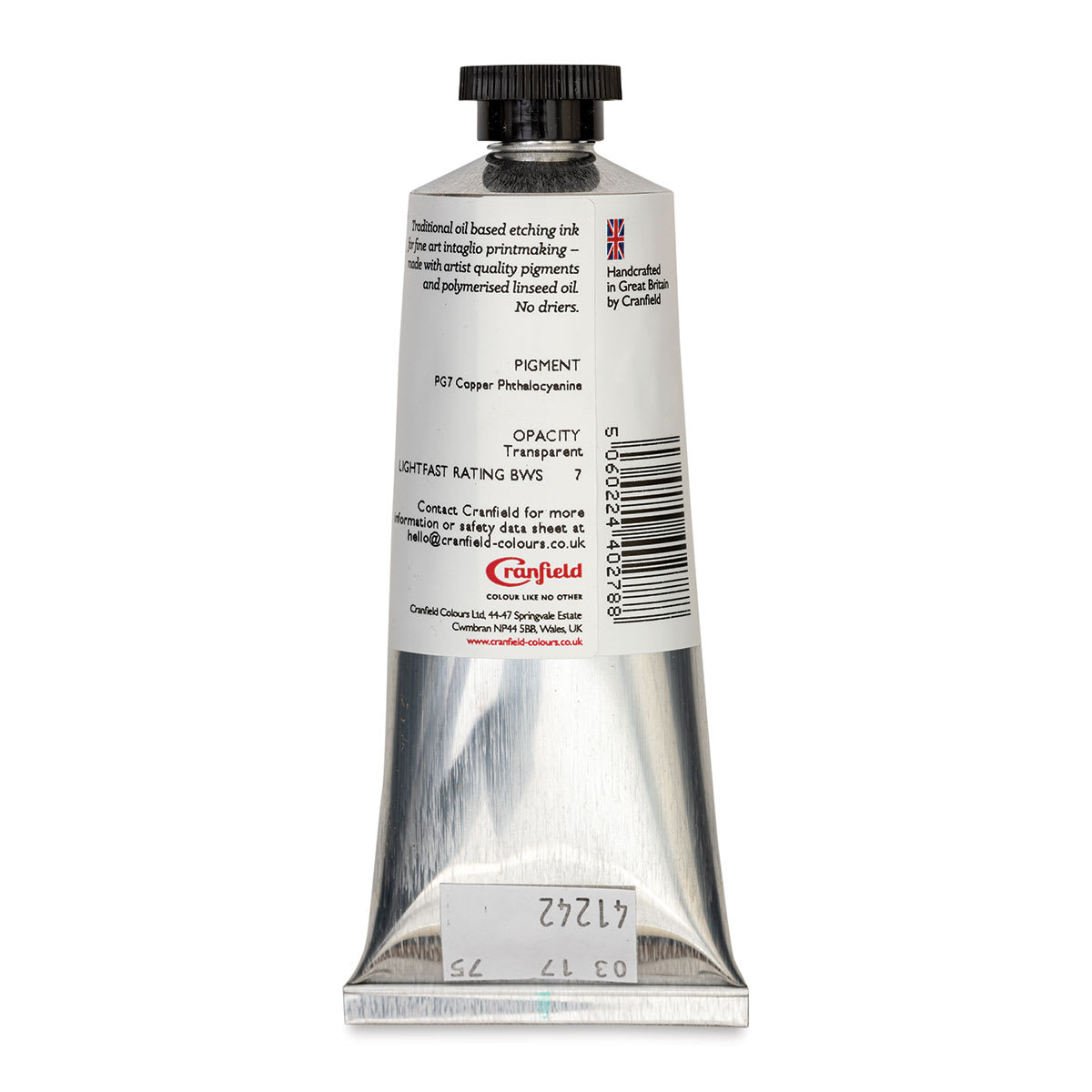 Cranfield Traditional Etching Ink - Permanent Viridian, 75 ml