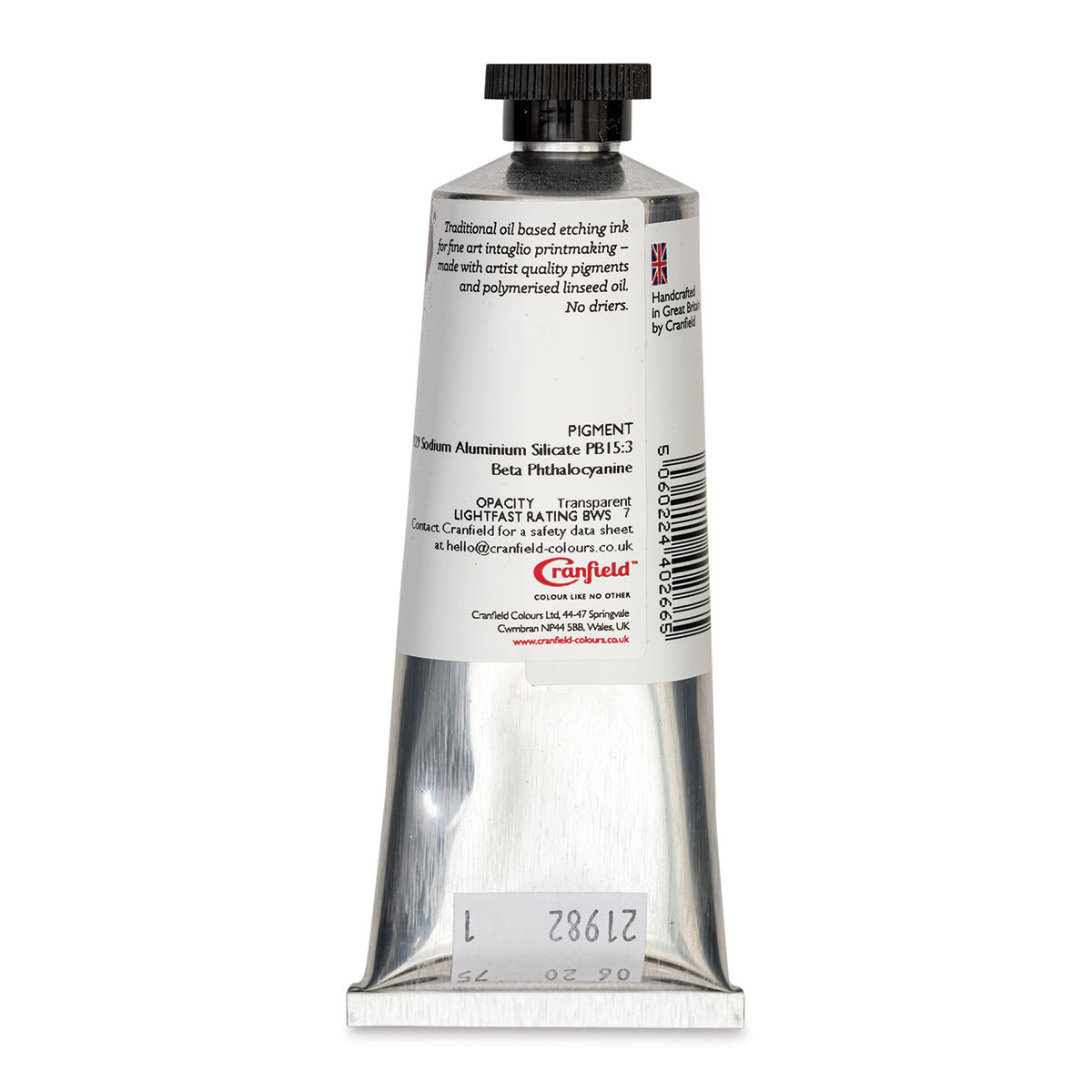 Cranfield Traditional Etching Ink - Orient Blue, 75 ml - back Cranfield Traditional Etching Ink - Orient Blue, 75 ml - back