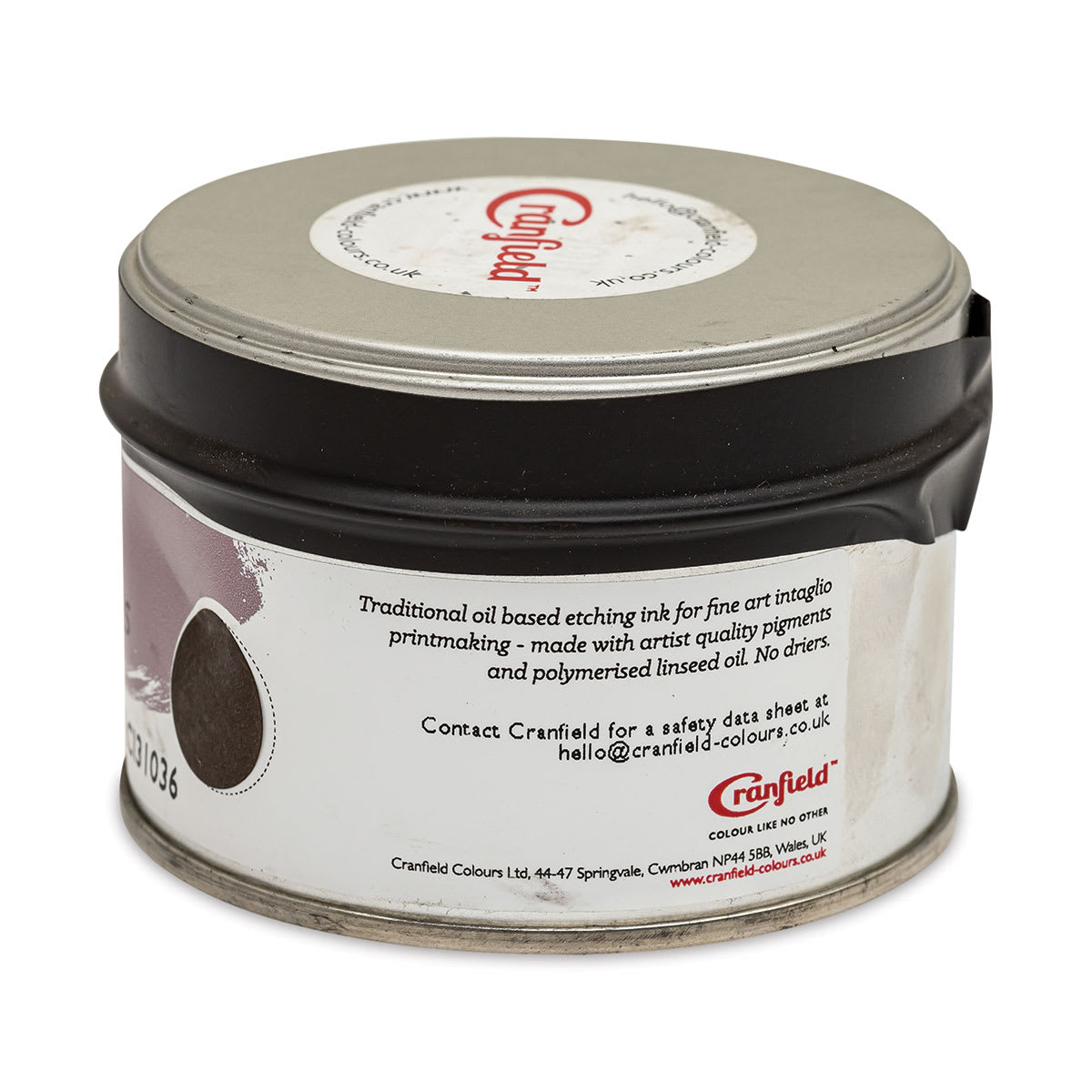 Cranfield Traditional Etching Ink - Raw Umber, 250 g - back