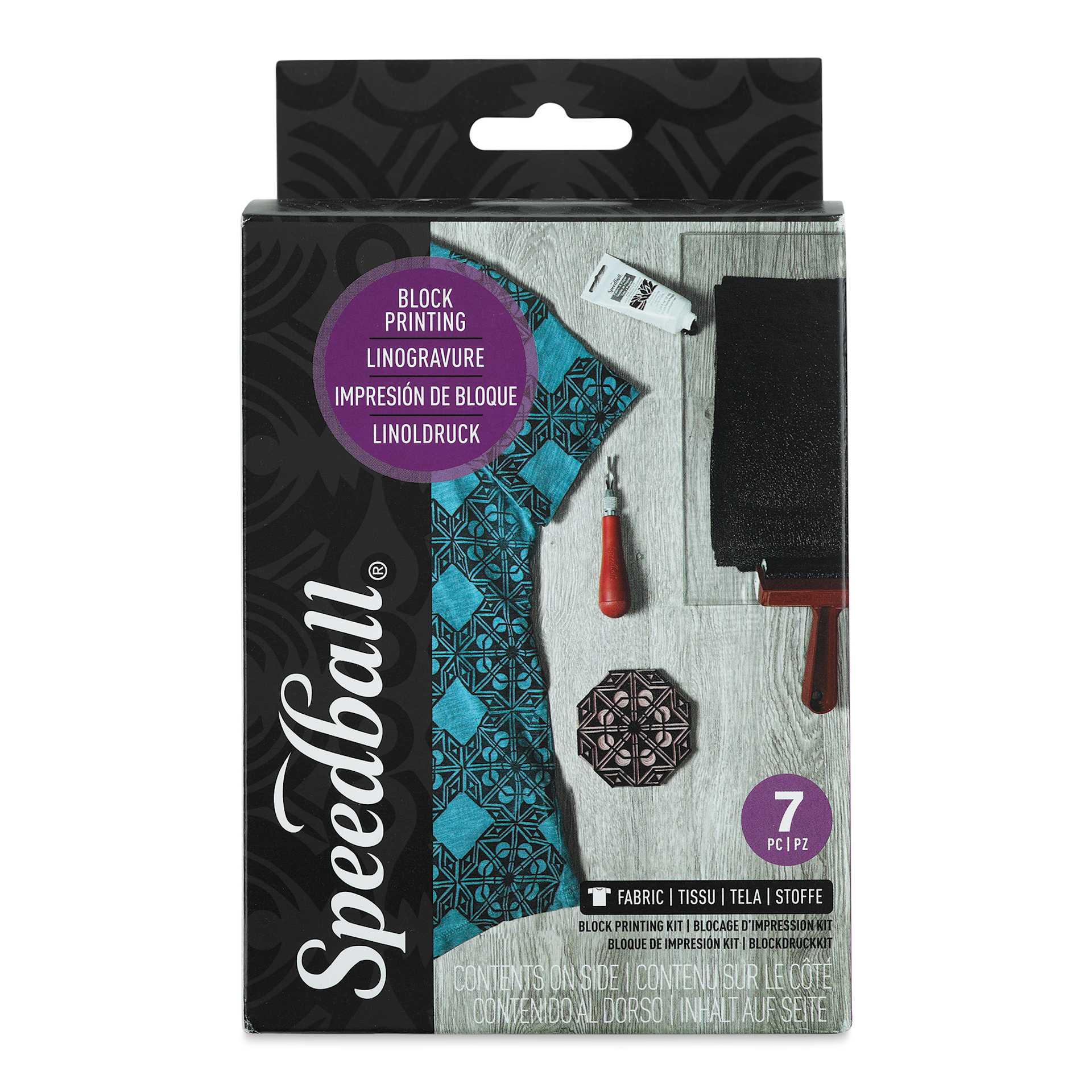 Speedball Fabric Block Printing Starter Kit (Front of package) Speedball Fabric Block Printing Starter Kit (Front of package)