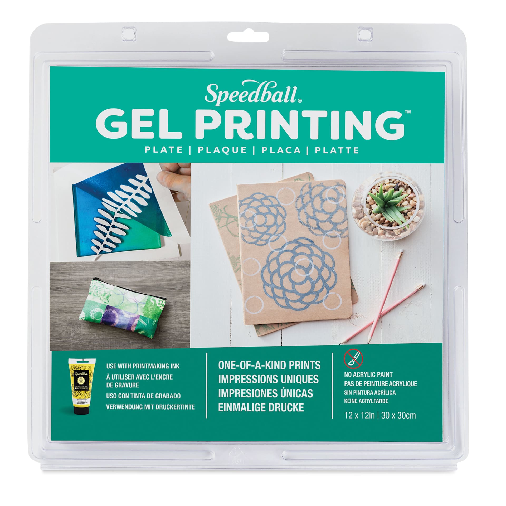 Speedball Gel Printing Plate - 12" x 12", Single Plate front of packaging