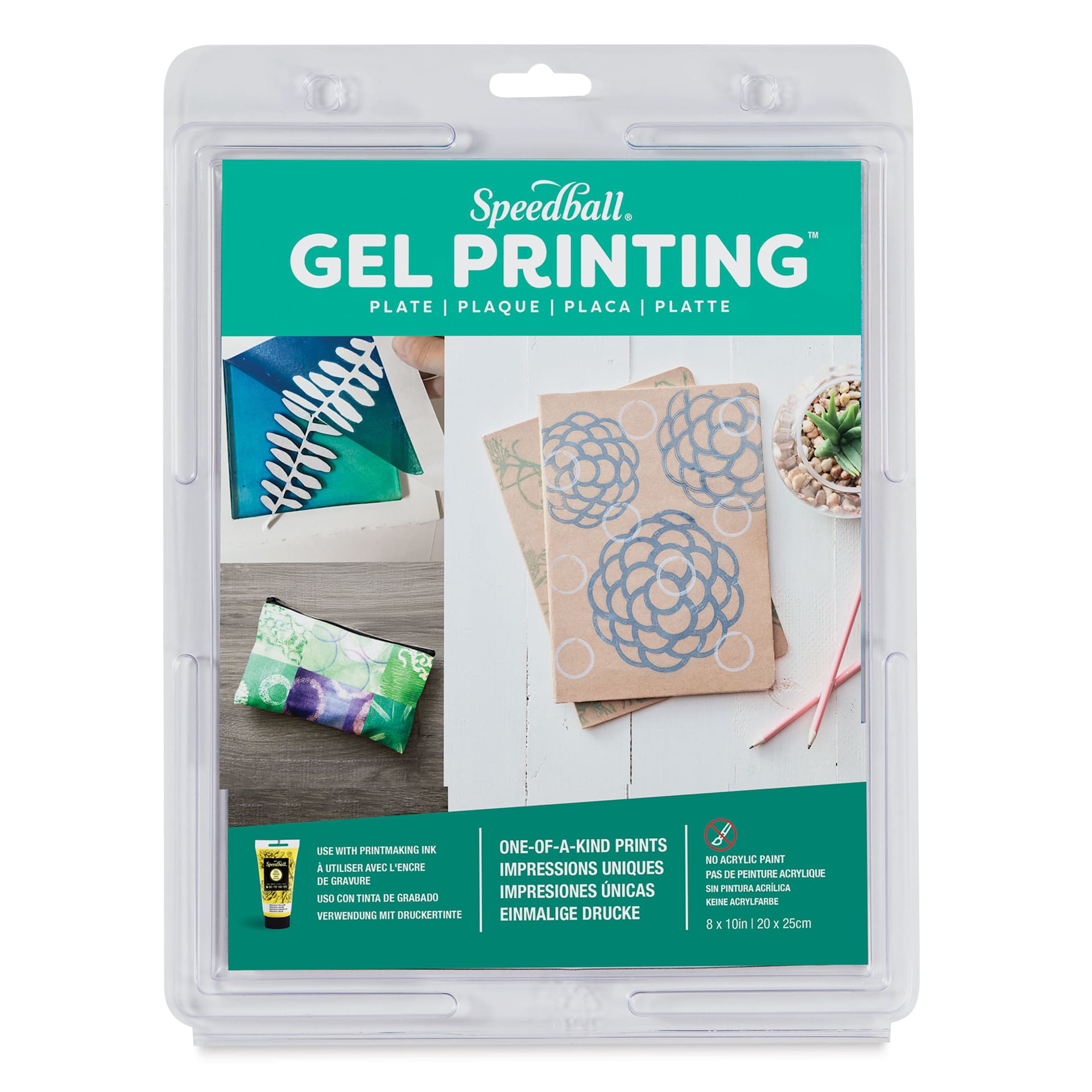 Speedball Gel Printing Plate - 8" x 10", Single Plate front of packaging