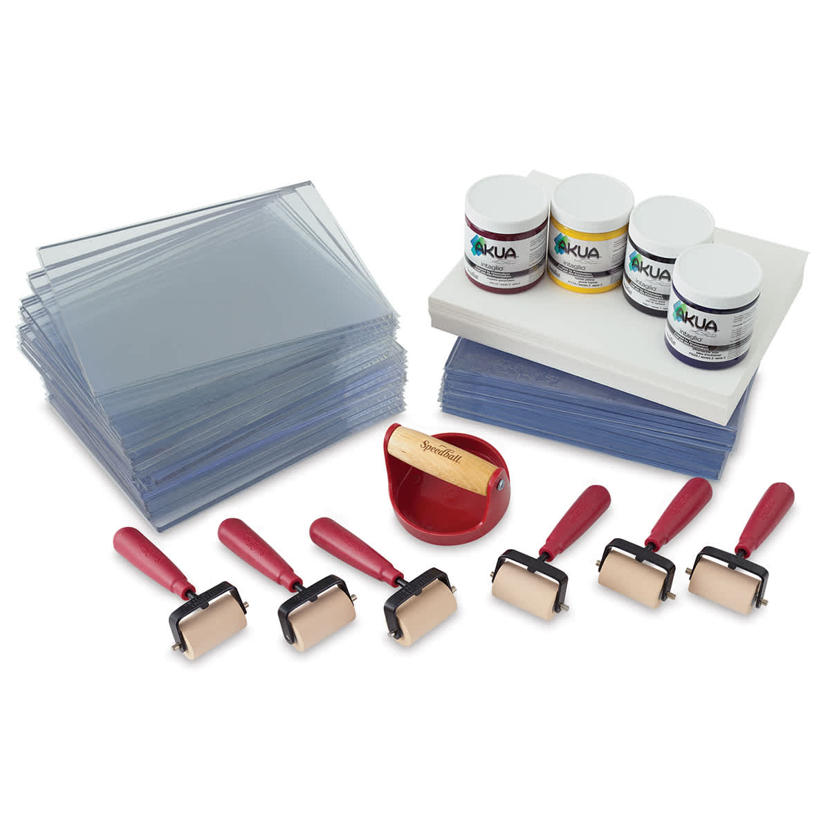 Akua Gel Printing Kit - Class Pack, 8" x 10" - contents Akua Gel Printing Kit - Class Pack, 8" x 10" - contents