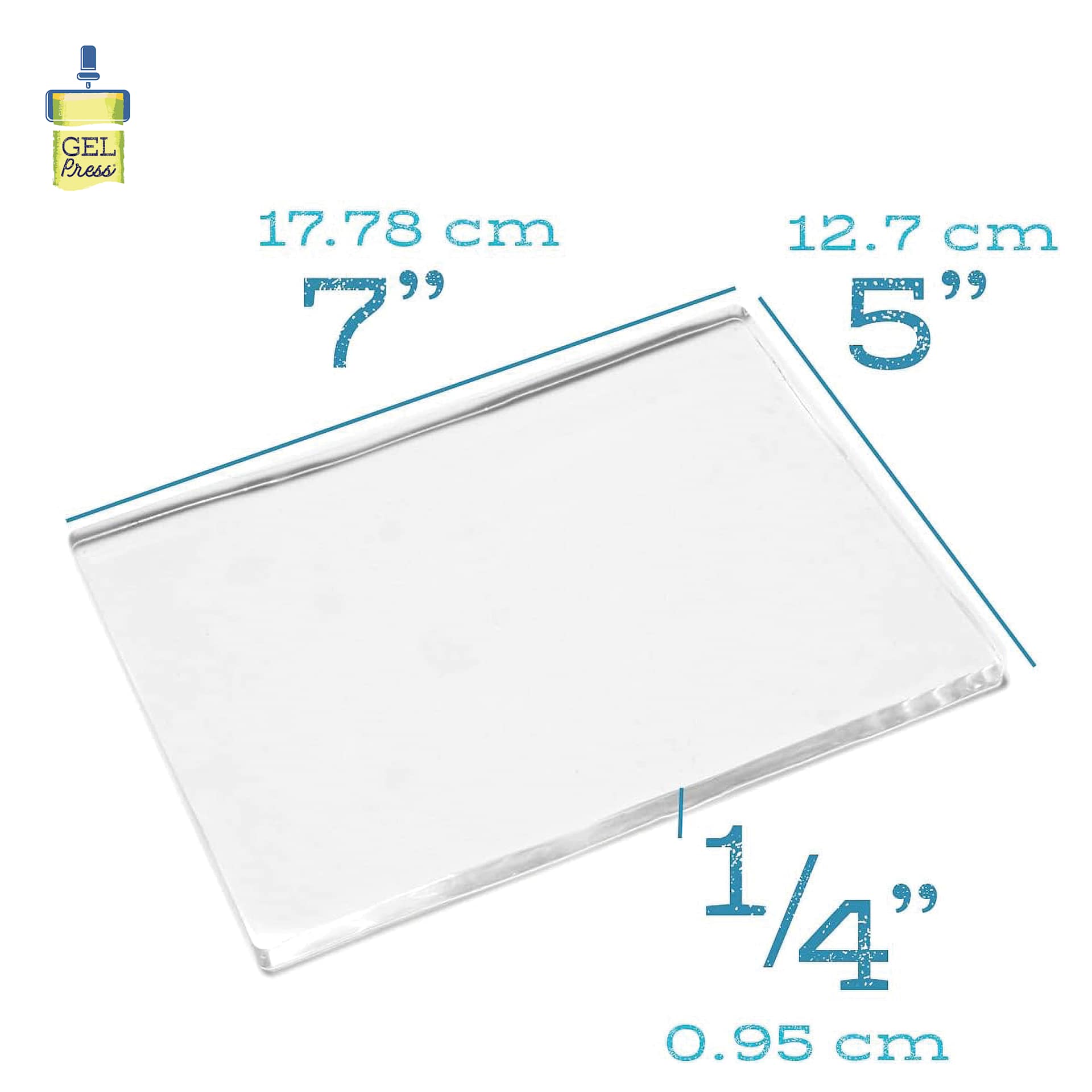 Gel Press Printing Plate - Rectangle, 5" x 7" dimensions