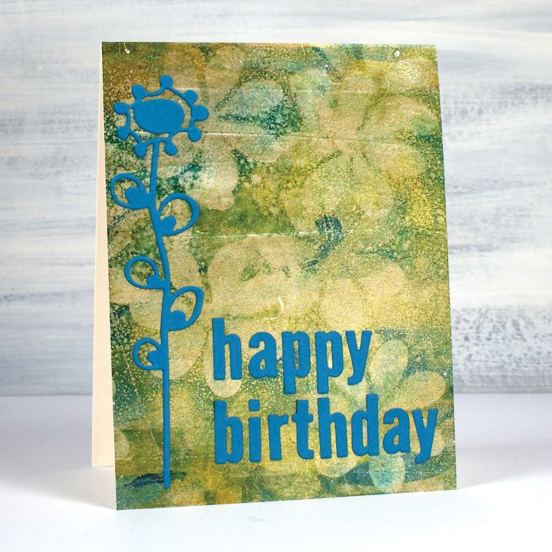 Gel Press Printing Plate - Rectangle, 5" x 7" finished birthday card project