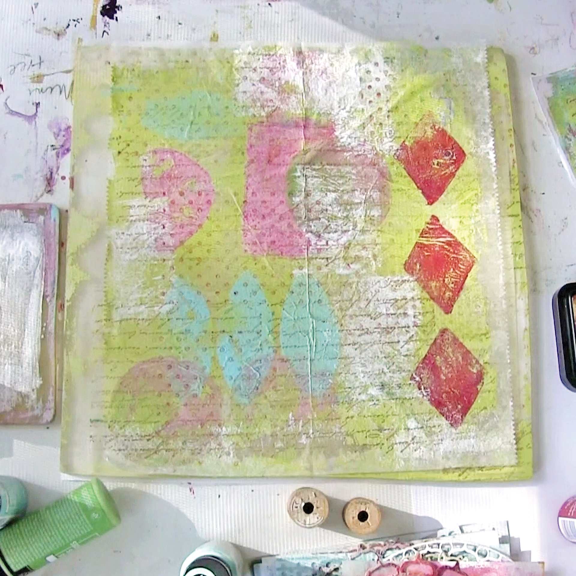 Gel Press Printing Plate - Square, 12" x 12" finished example artwork