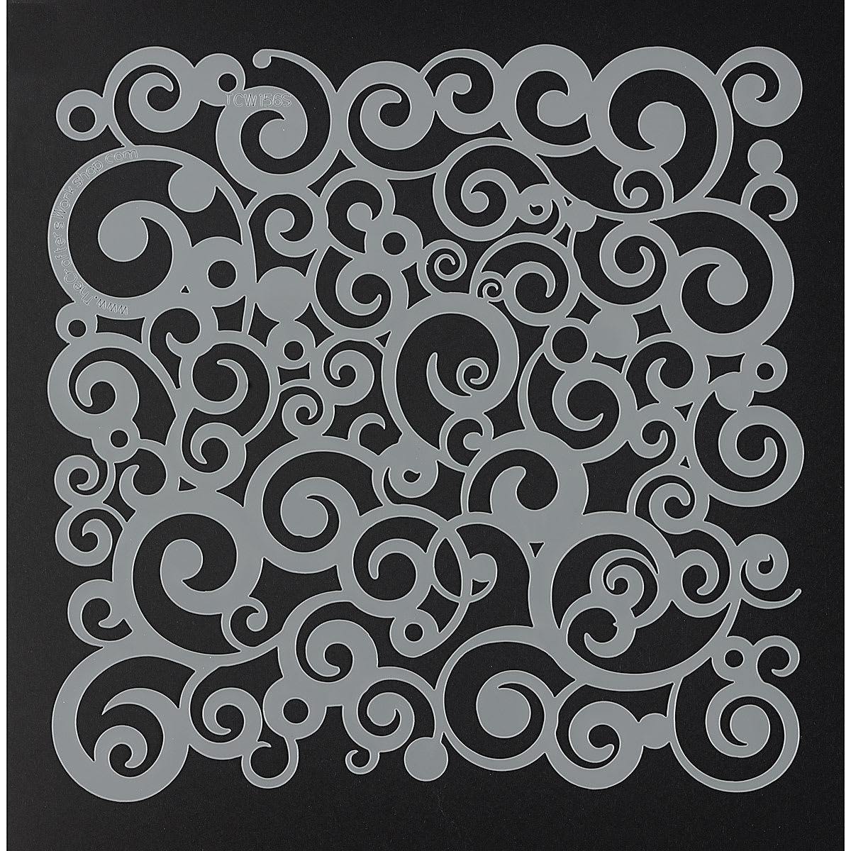 The Crafter's Workshop Stencils - Top view of Cosmic Swirls Stencil