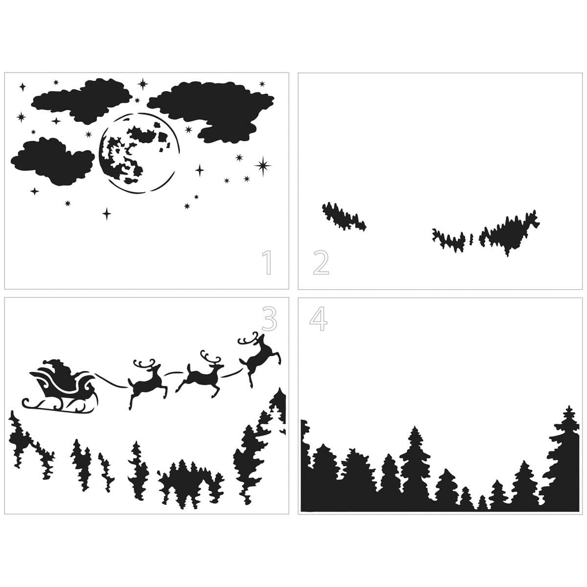 Layered Stencils Santa Moon