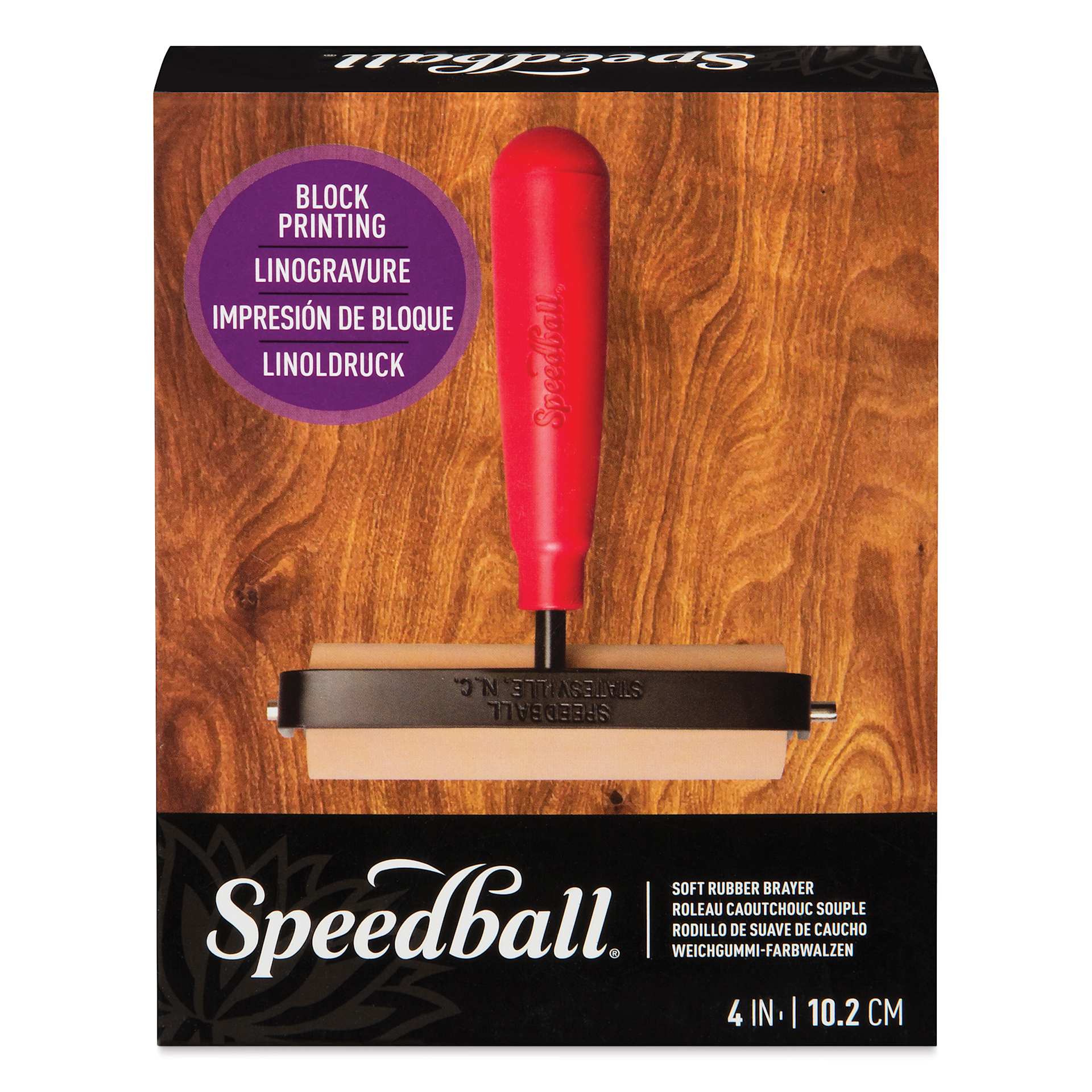 Speedball Soft Rubber Brayer - 4", front of packaging