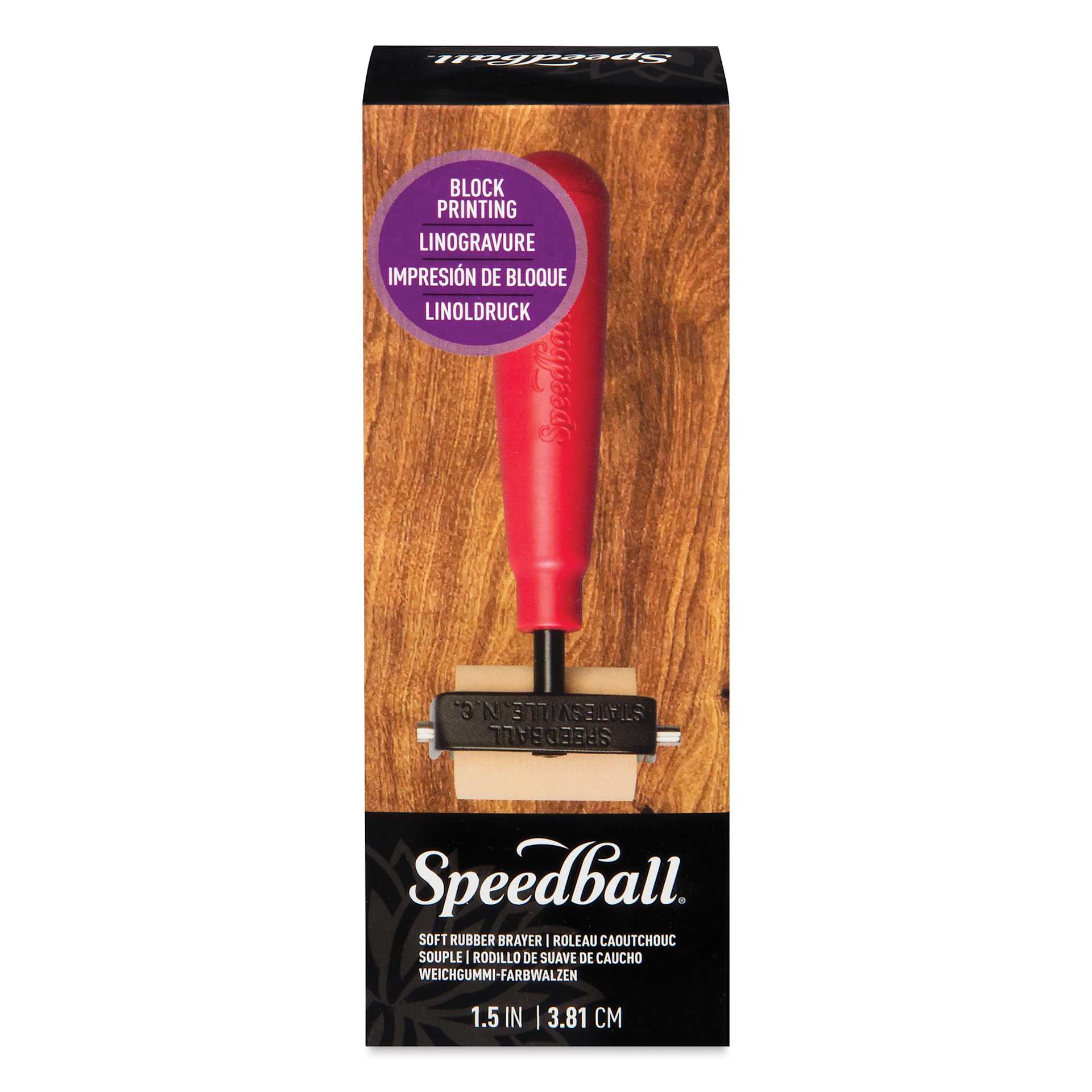 Speedball Soft Rubber Brayer - 1-1/2", front of packaging