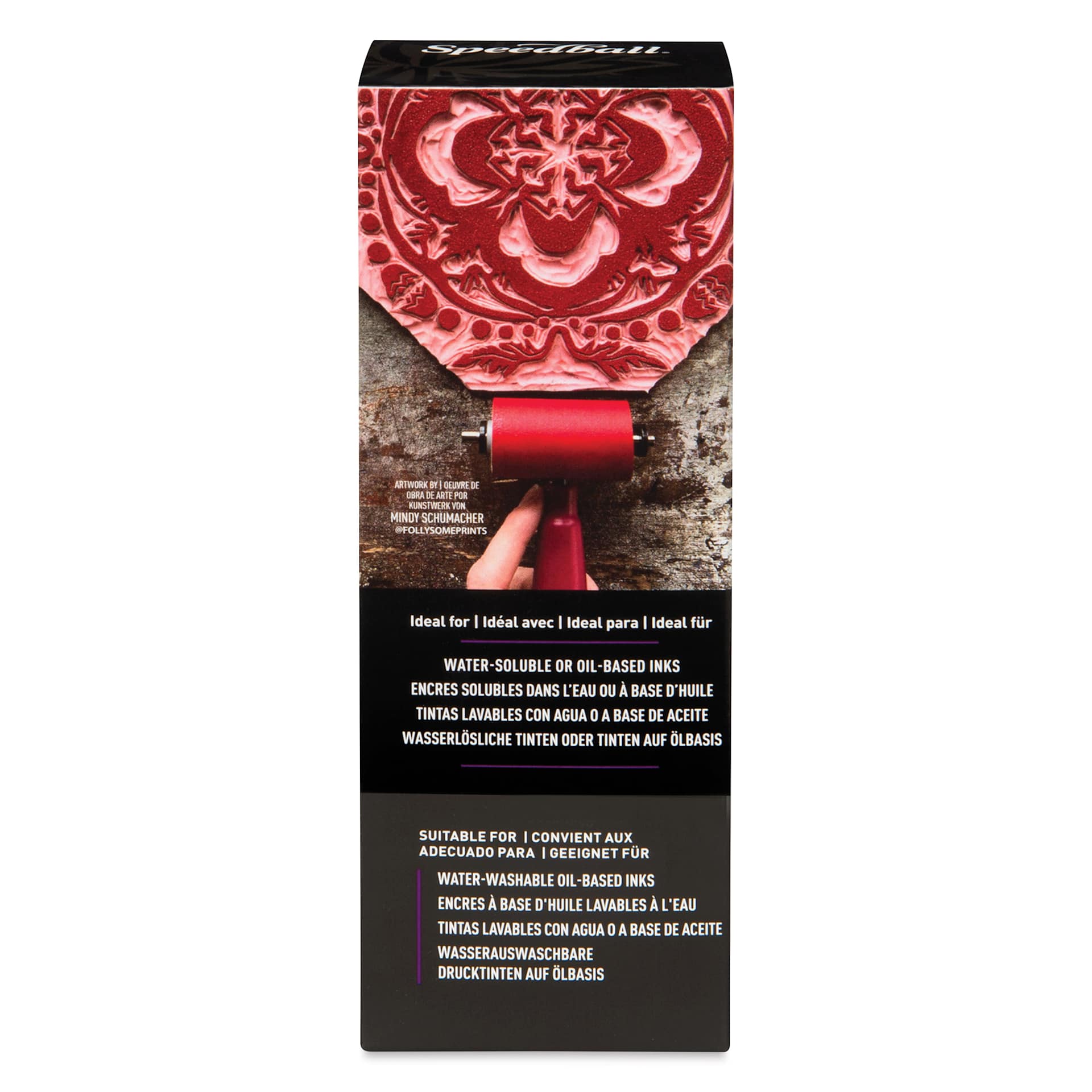 Speedball Soft Rubber Brayer - 1-1/2", back of packaging